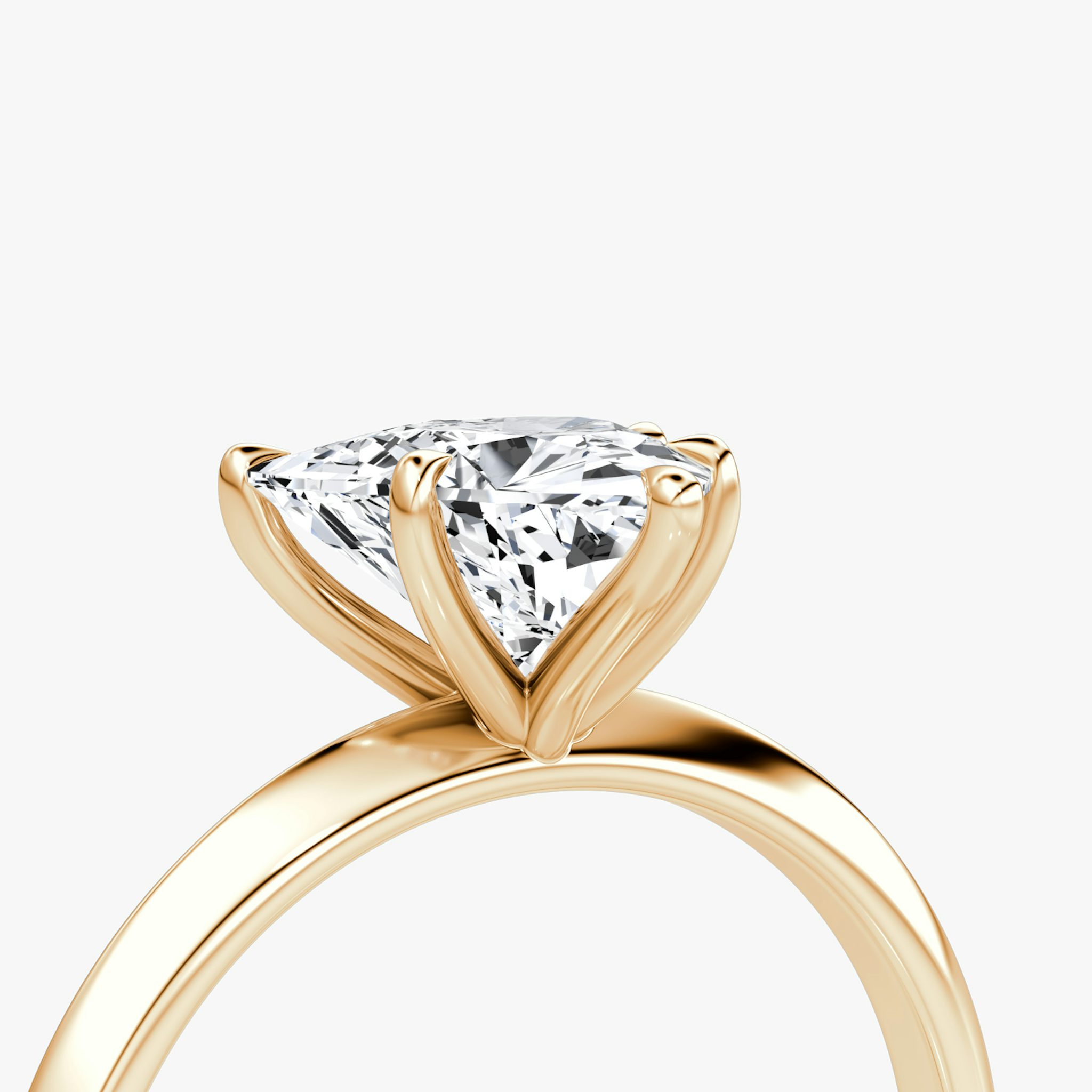 The Knife-Edge | Trillion | 14k | Rose Gold | bandAccent: Plain | hiddenHalo: no | diamondOrientation: vertical | caratWeight: other