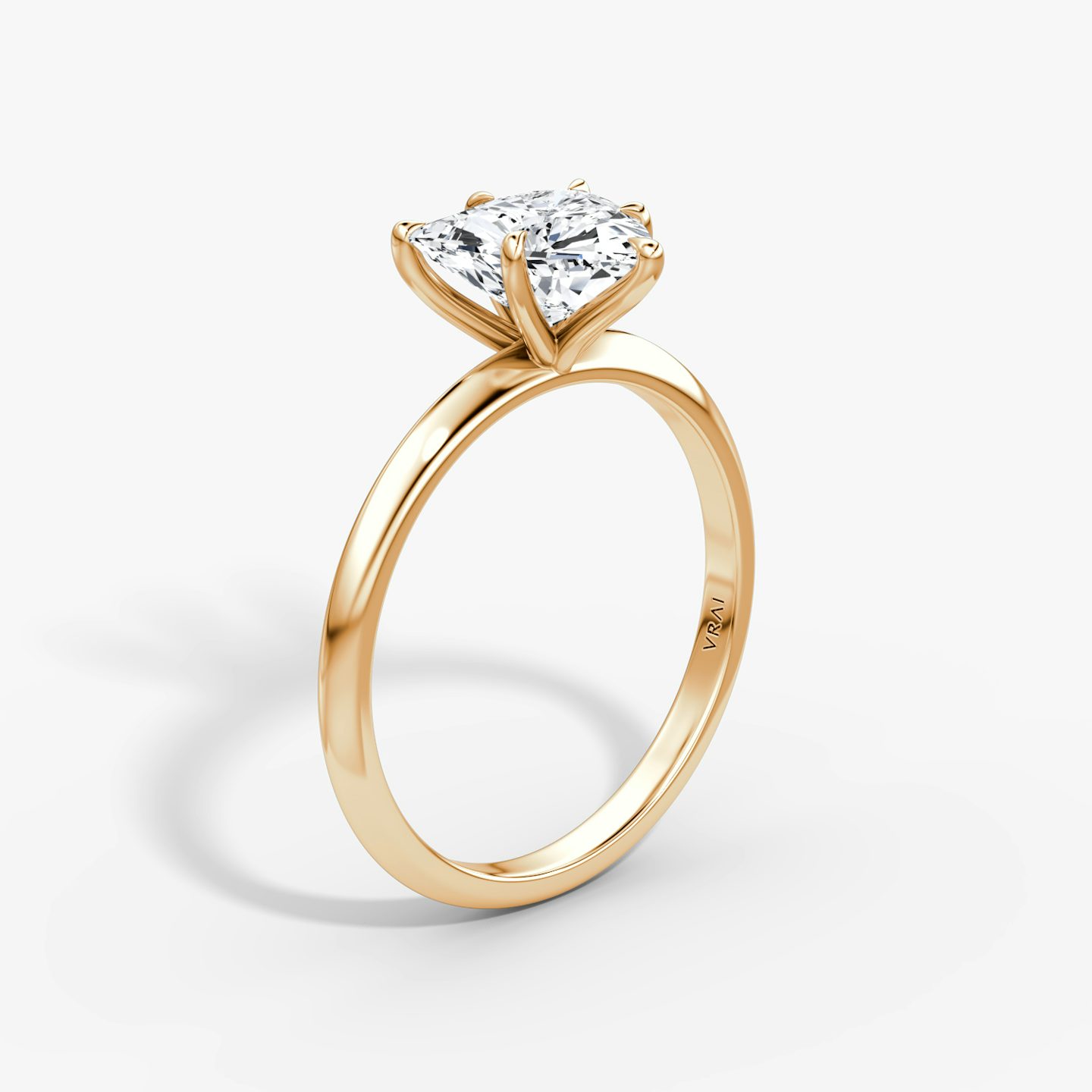 The Knife-Edge | Trillion | 14k | Rose Gold | bandAccent: Plain | hiddenHalo: no | diamondOrientation: vertical | caratWeight: other