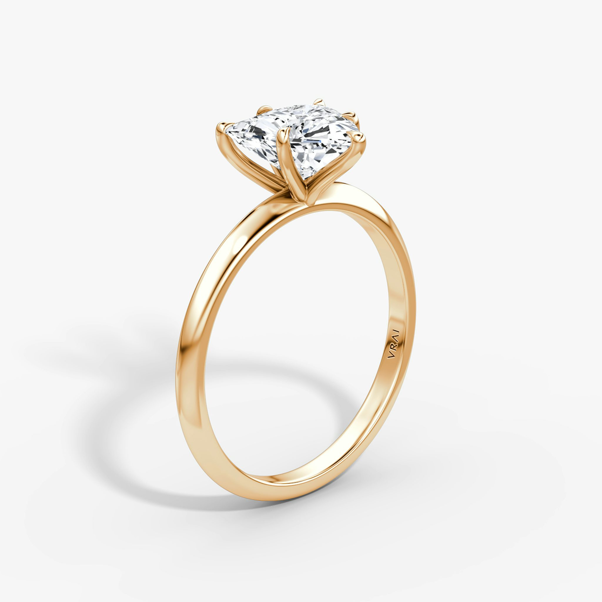 The Knife-Edge | Trillion | 14k | Rose Gold | bandAccent: Plain | hiddenHalo: no | diamondOrientation: vertical | caratWeight: other