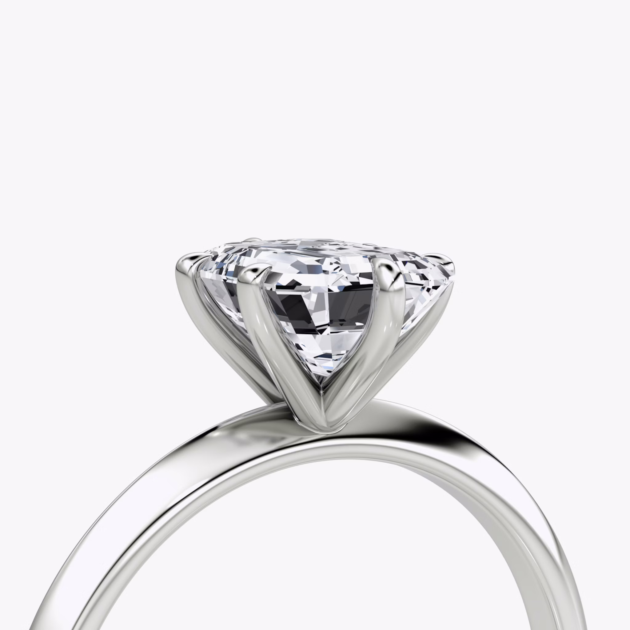 The Knife-Edge | Emerald | 18k | White Gold | bandAccent: Plain | hiddenHalo: no | diamondOrientation: vertical | caratWeight: other