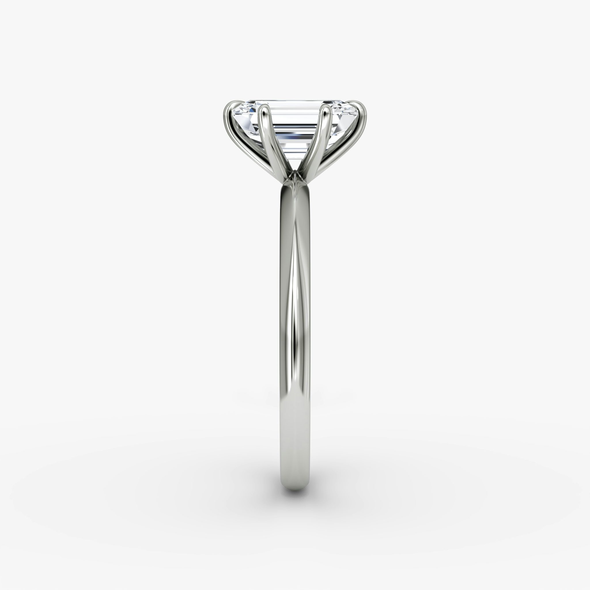 The Knife-Edge | Emerald | 18k | White Gold | bandAccent: Plain | hiddenHalo: no | diamondOrientation: vertical | caratWeight: other