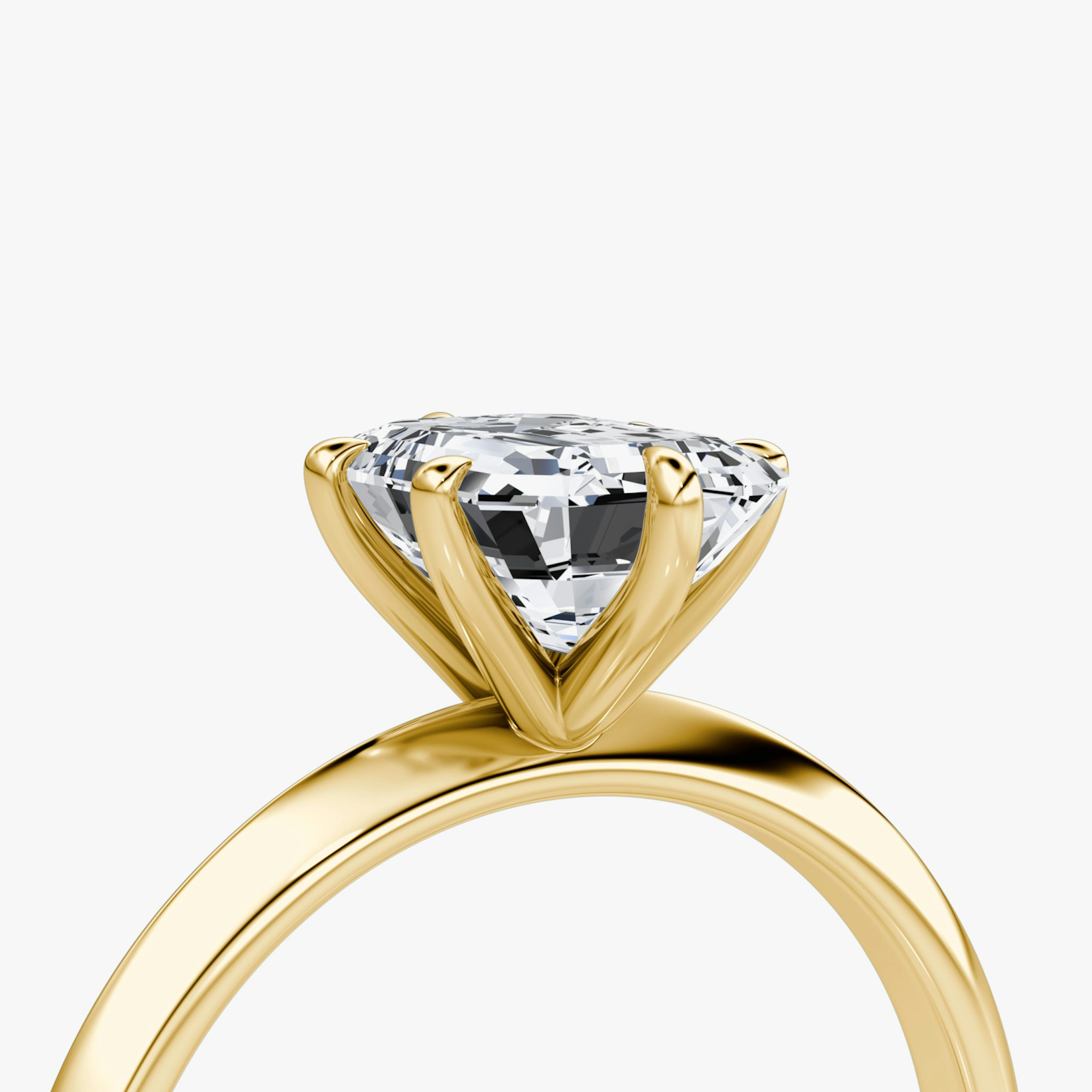 The Knife-Edge | Emerald | 18k | Yellow Gold | bandAccent: Plain | hiddenHalo: no | diamondOrientation: vertical | caratWeight: other