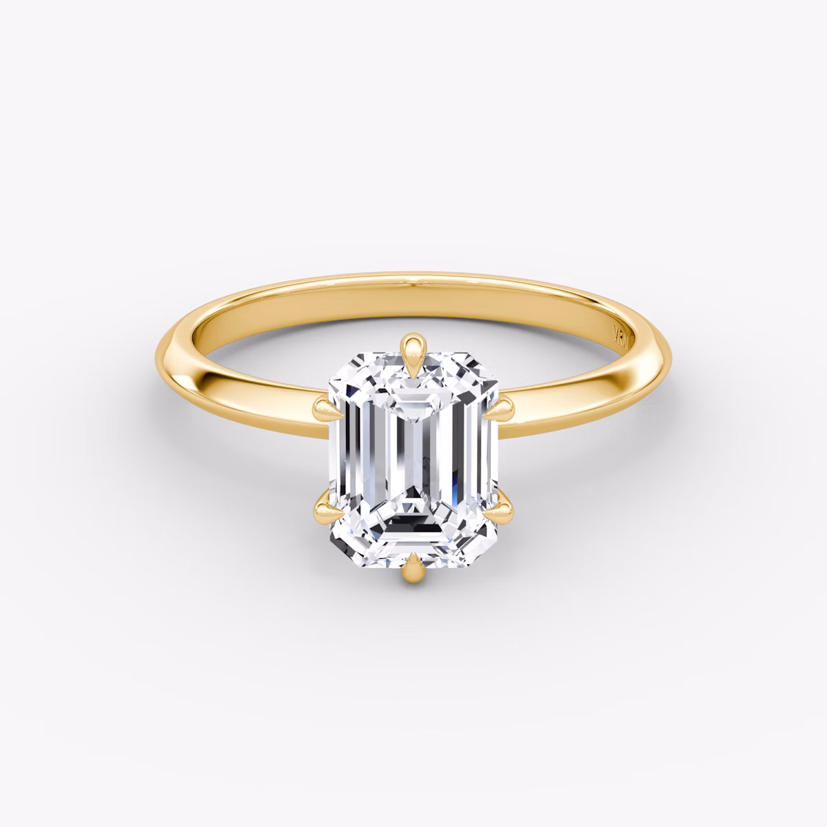 Knife-Edge | Emerald | 18k | Gelbgold | bandAccent: Ohne Pavé-Besatz | hiddenHalo: no | diamondOrientation: vertical | caratWeight: other