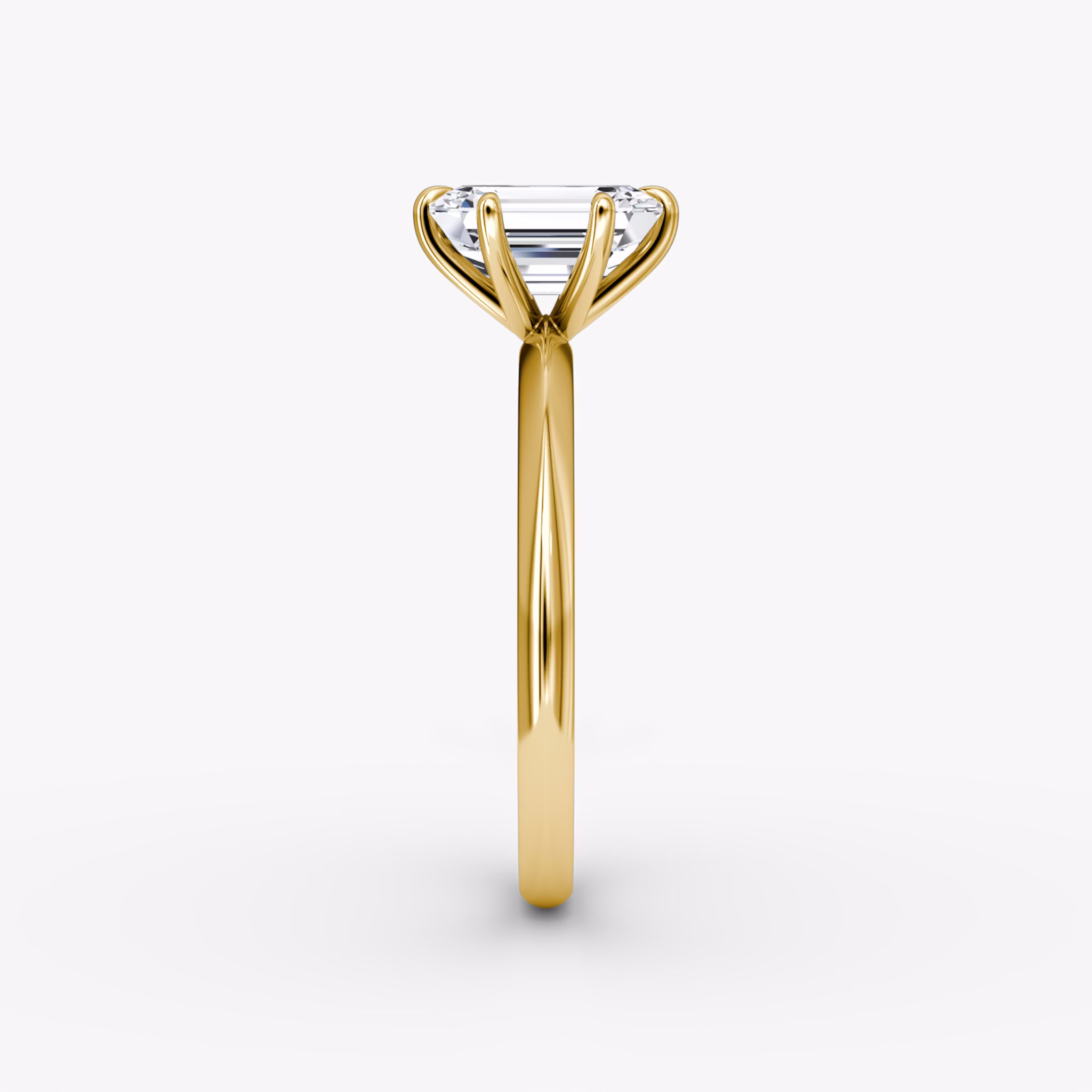 The Knife-Edge | Emerald | 18k | Yellow Gold | bandAccent: Plain | hiddenHalo: no | diamondOrientation: vertical | caratWeight: other