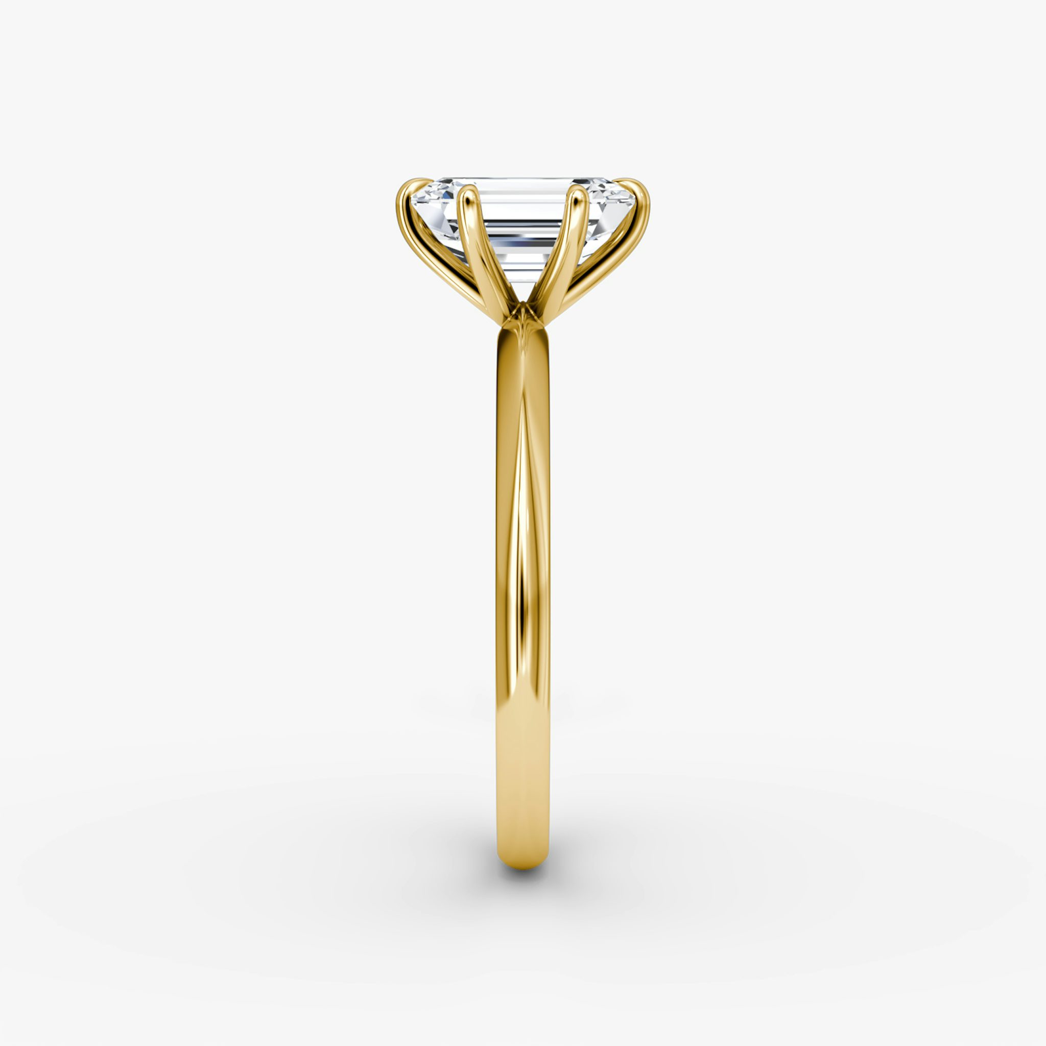 The Knife-Edge | Emerald | 18k | Yellow Gold | bandAccent: Plain | hiddenHalo: no | diamondOrientation: vertical | caratWeight: other