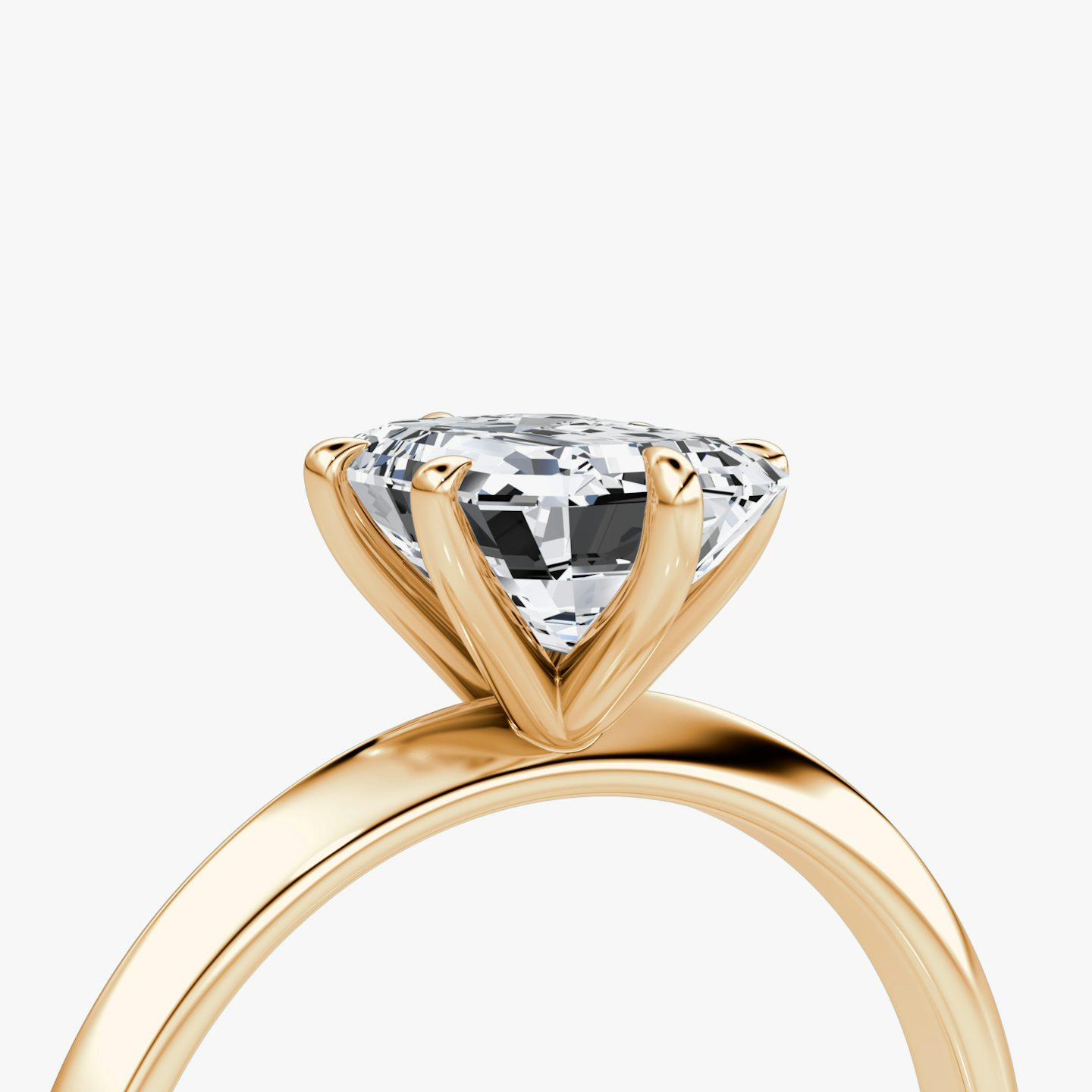 The Knife-Edge | Emerald | 14k | Rose Gold | bandAccent: Plain | hiddenHalo: no | diamondOrientation: vertical | caratWeight: other