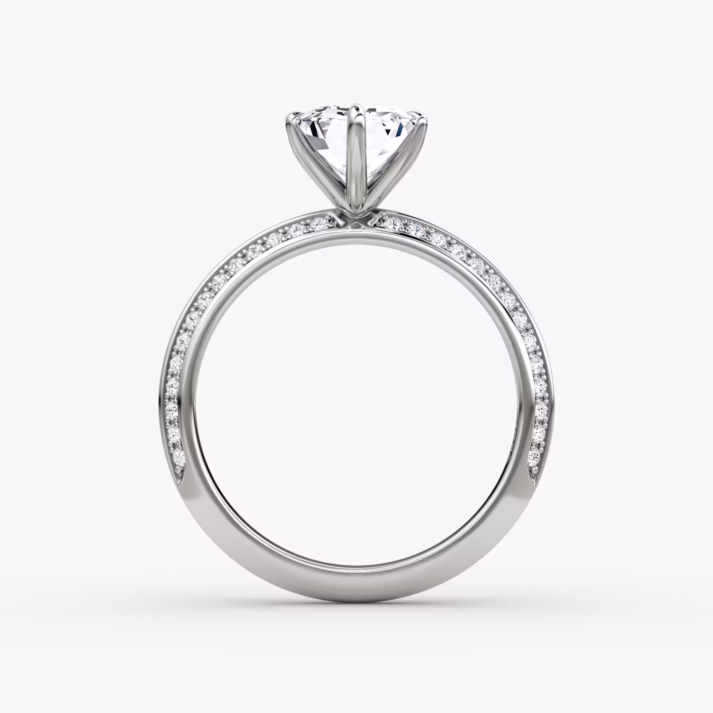 Knife-Edge | Emerald | Platin | bandAccent: Mit Pavé-Besatz | hiddenHalo: no | diamondOrientation: vertical | caratWeight: other