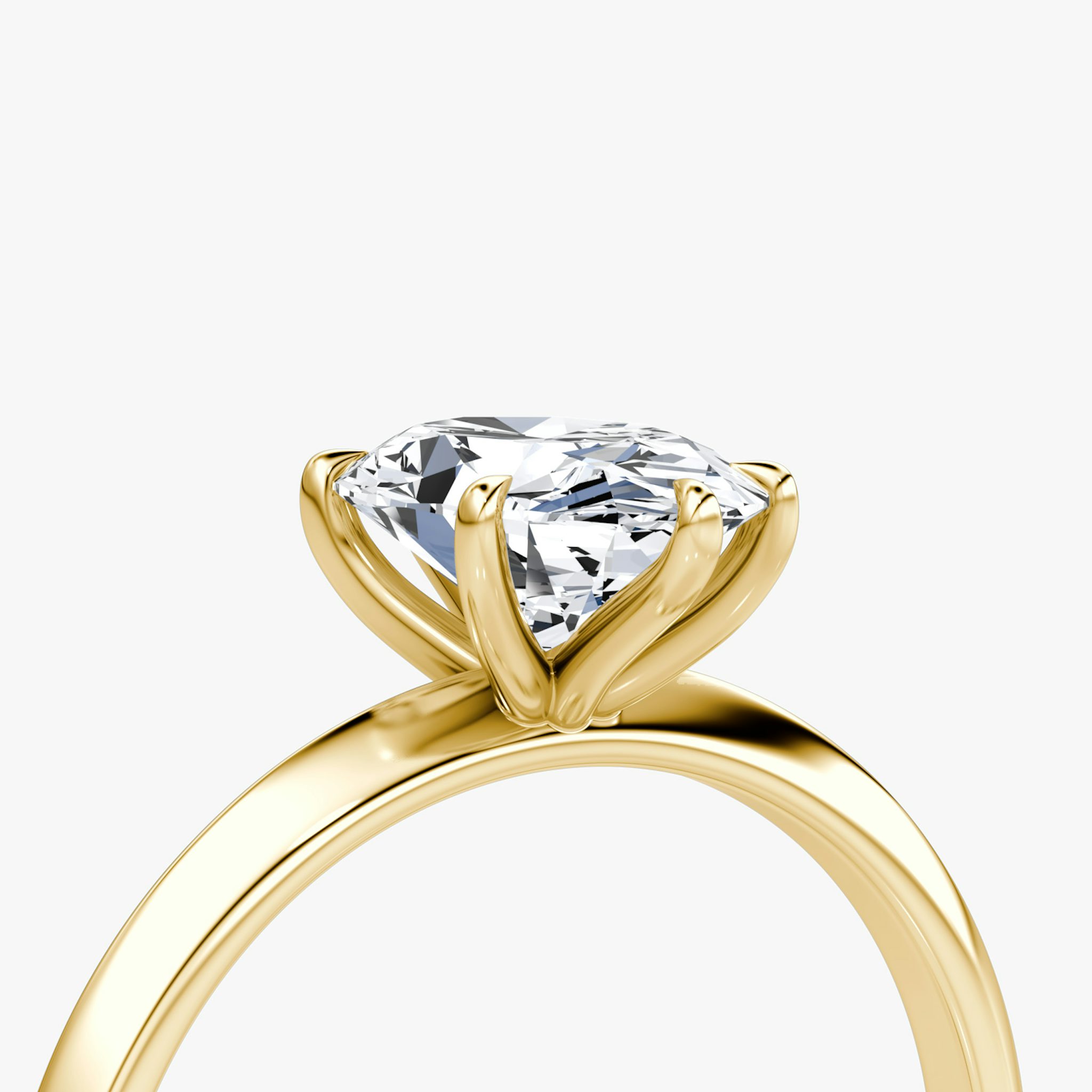 The Knife-Edge | Oval | 18k | Yellow Gold | bandAccent: Plain | hiddenHalo: no | diamondOrientation: vertical | caratWeight: other