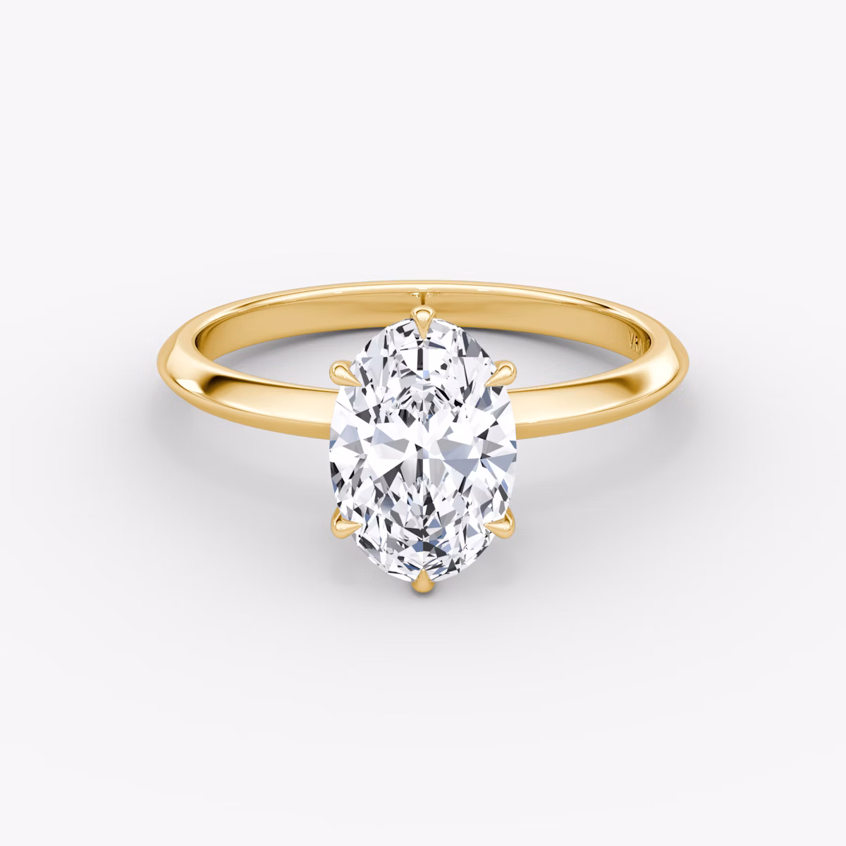 Knife-Edge | Oval | 18k | Gelbgold | bandAccent: Ohne Pavé-Besatz | hiddenHalo: no | diamondOrientation: vertical | caratWeight: other
