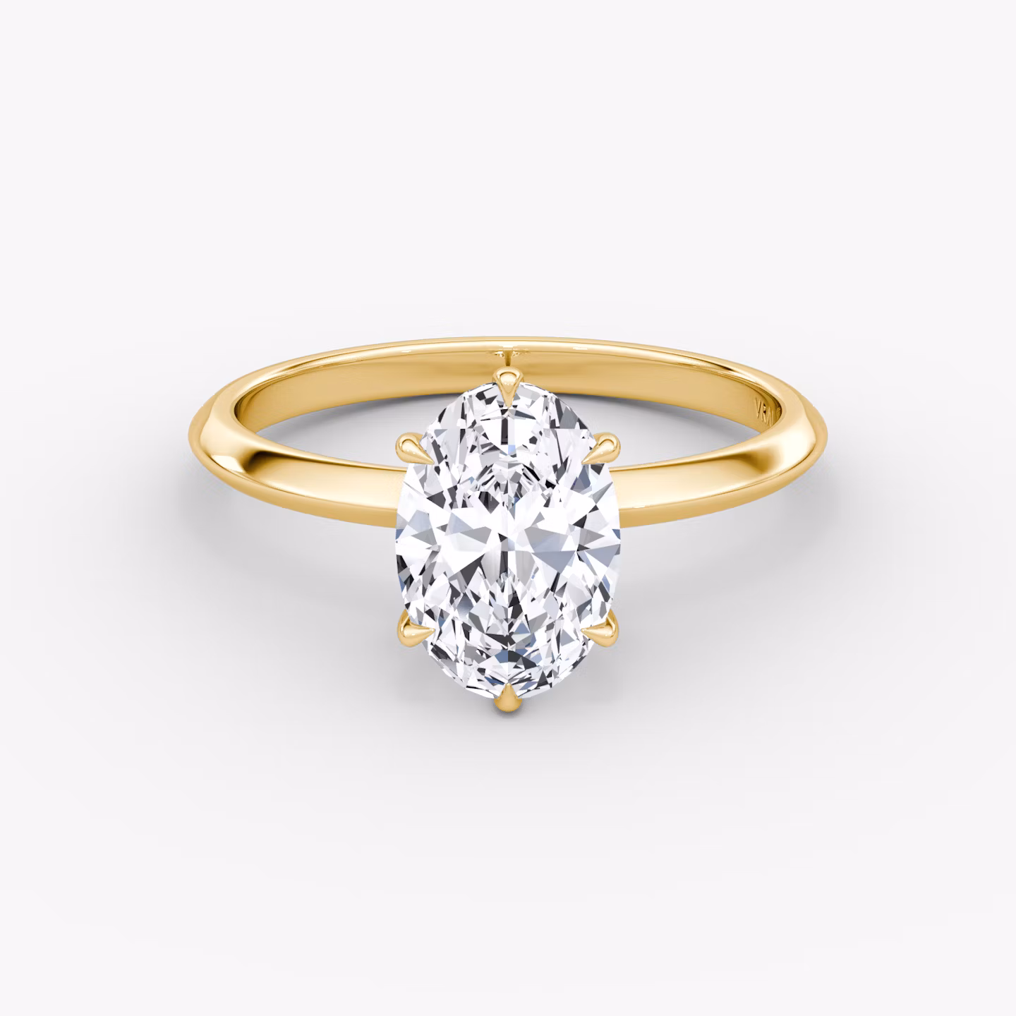 The Knife-Edge | Oval | 18k | Yellow Gold | bandAccent: Plain | hiddenHalo: no | diamondOrientation: vertical | caratWeight: other
