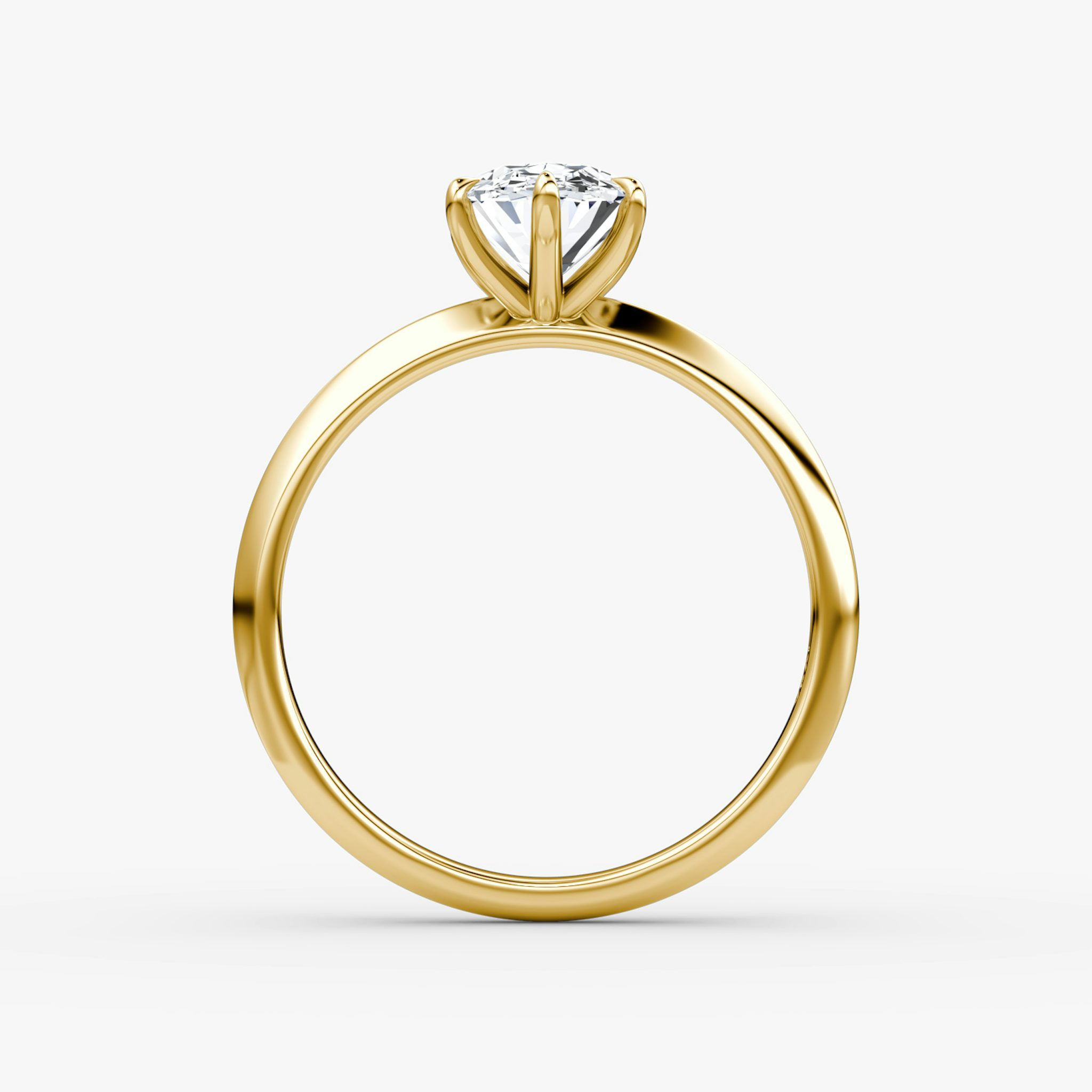 The Knife-Edge | Oval | 18k | Yellow Gold | bandAccent: Plain | hiddenHalo: no | diamondOrientation: vertical | caratWeight: other