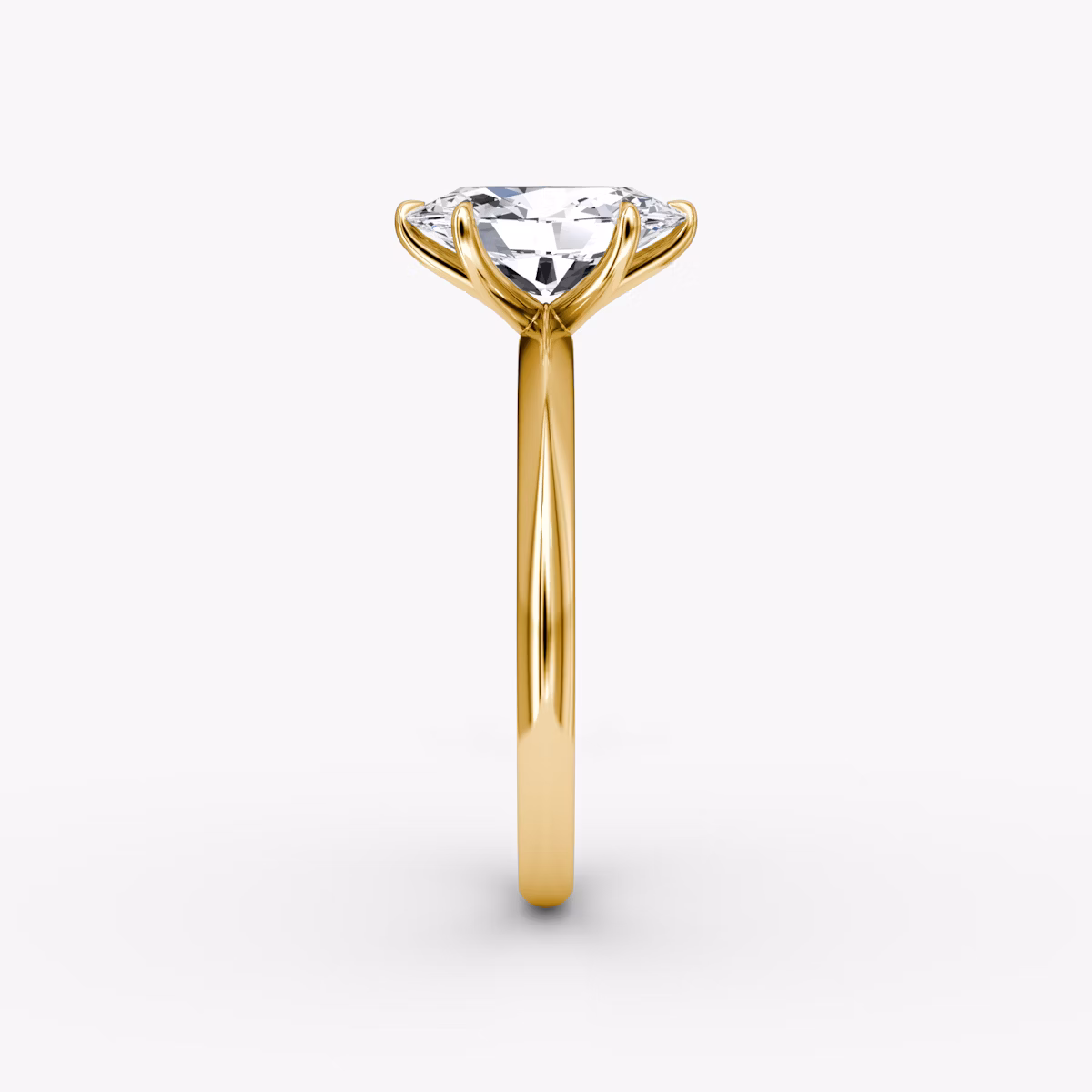 Knife-Edge | Oval | 18k | Gelbgold | bandAccent: Ohne Pavé-Besatz | hiddenHalo: no | diamondOrientation: vertical | caratWeight: other