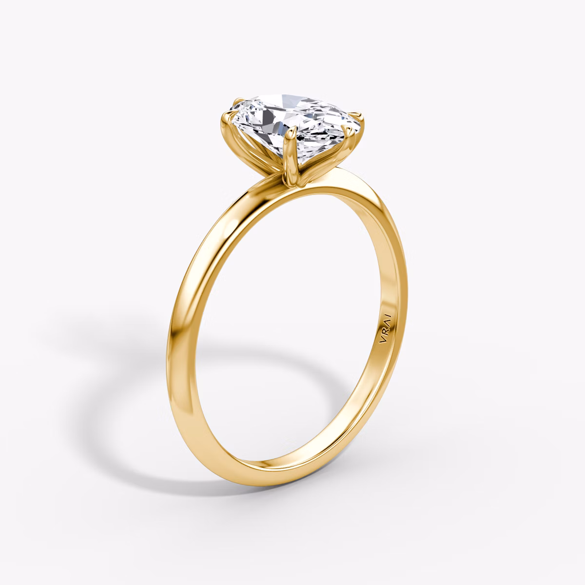 Knife-Edge | Oval | 18k | Gelbgold | bandAccent: Ohne Pavé-Besatz | hiddenHalo: no | diamondOrientation: vertical | caratWeight: other