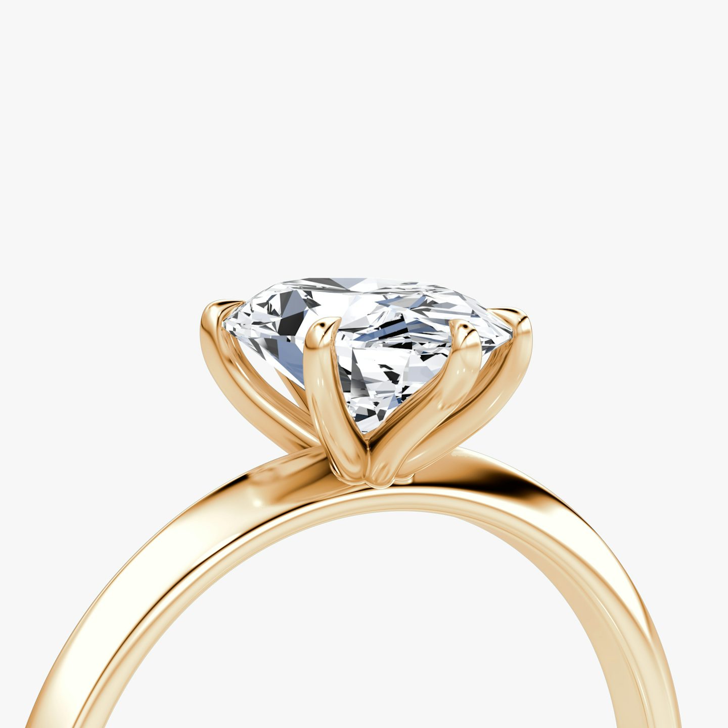 The Knife-Edge | Oval | 14k | Rose Gold | bandAccent: Plain | hiddenHalo: no | diamondOrientation: vertical | caratWeight: other