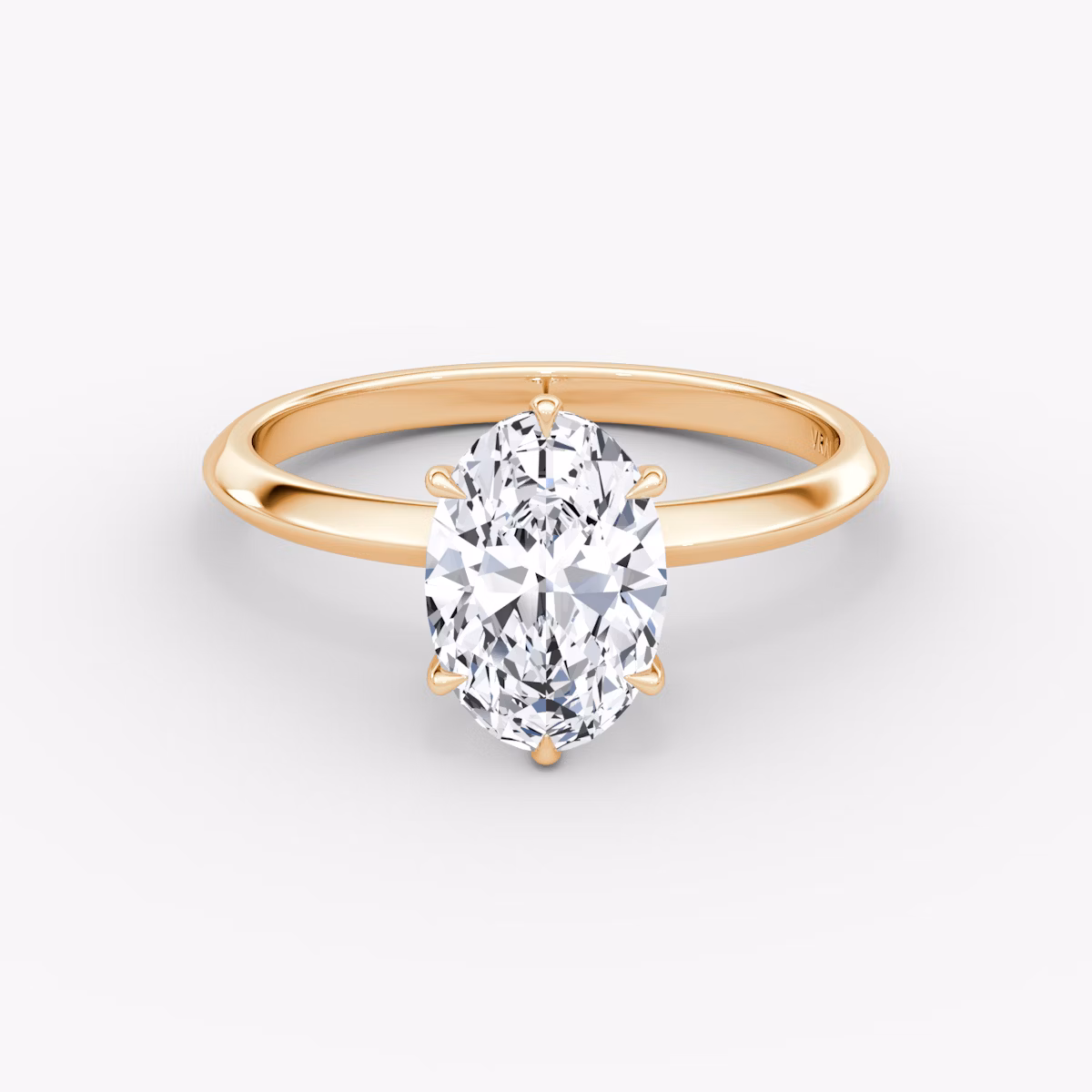 Knife-Edge | Oval | 14k | Roségold | bandAccent: Ohne Pavé-Besatz | hiddenHalo: no | diamondOrientation: vertical | caratWeight: other