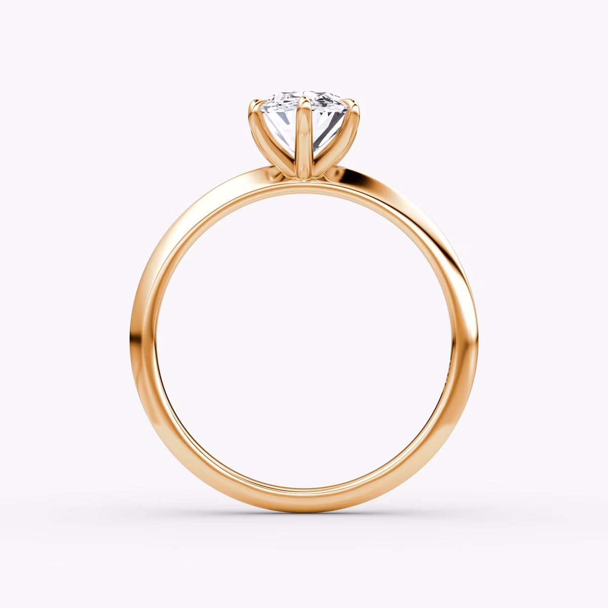 Knife-Edge | Oval | 14k | Roségold | bandAccent: Ohne Pavé-Besatz | hiddenHalo: no | diamondOrientation: vertical | caratWeight: other