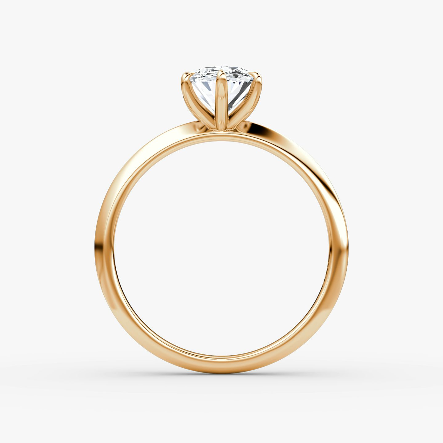 The Knife-Edge | Oval | 14k | Rose Gold | bandAccent: Plain | hiddenHalo: no | diamondOrientation: vertical | caratWeight: other