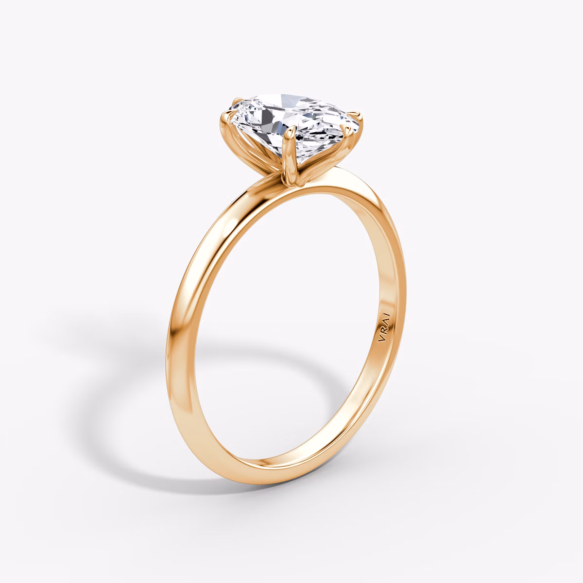 Knife-Edge | Oval | 14k | Roségold | bandAccent: Ohne Pavé-Besatz | hiddenHalo: no | diamondOrientation: vertical | caratWeight: other