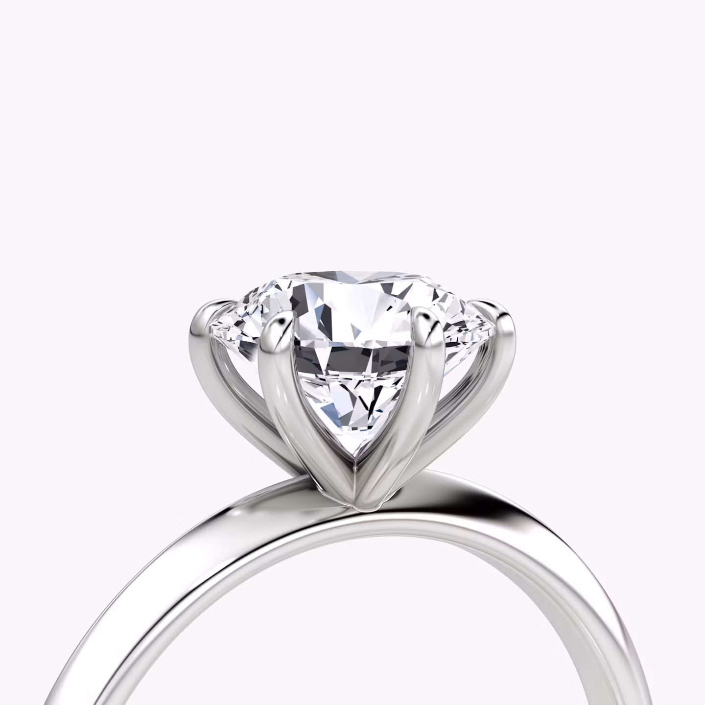 The Knife-Edge | Round Brilliant | 18k | White Gold | bandAccent: Plain | caratWeight: other | hiddenHalo: no | diamondOrientation: vertical