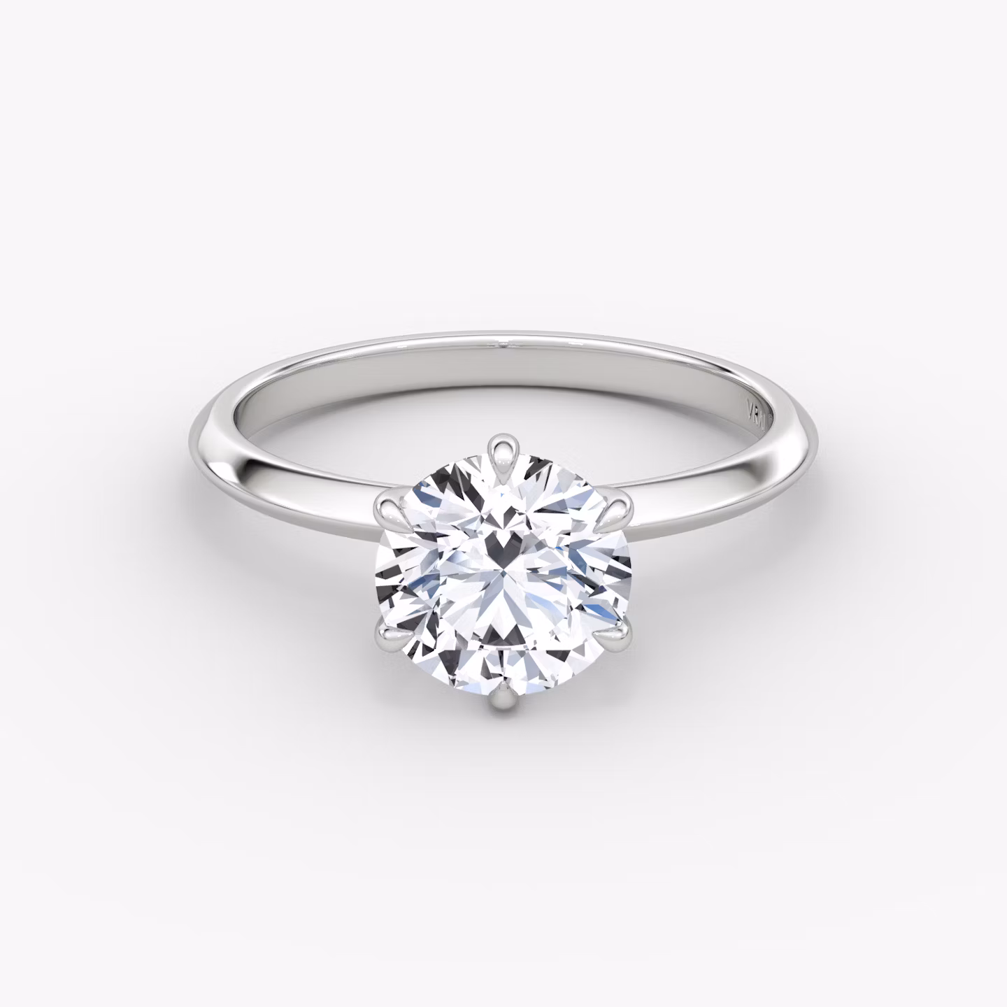 The Knife-Edge | Round Brilliant | 18k | White Gold | bandAccent: Plain | caratWeight: other | hiddenHalo: no | diamondOrientation: vertical