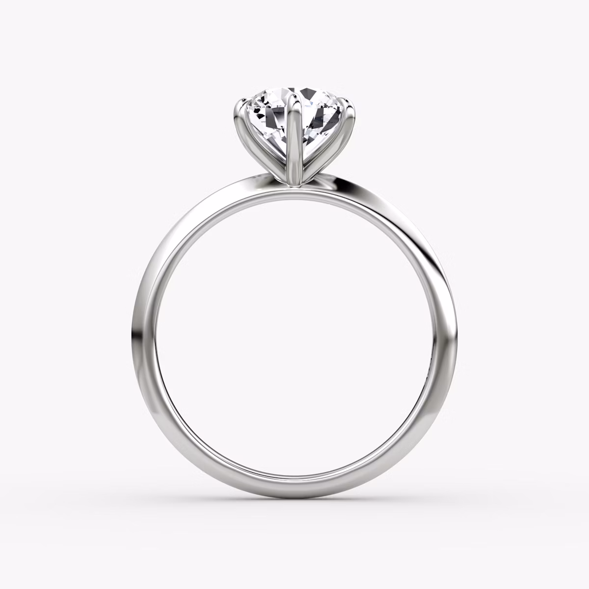 The Knife-Edge | Round Brilliant | Platinum | bandAccent: Plain | caratWeight: 1.0ct | hiddenHalo: no | diamondOrientation: vertical