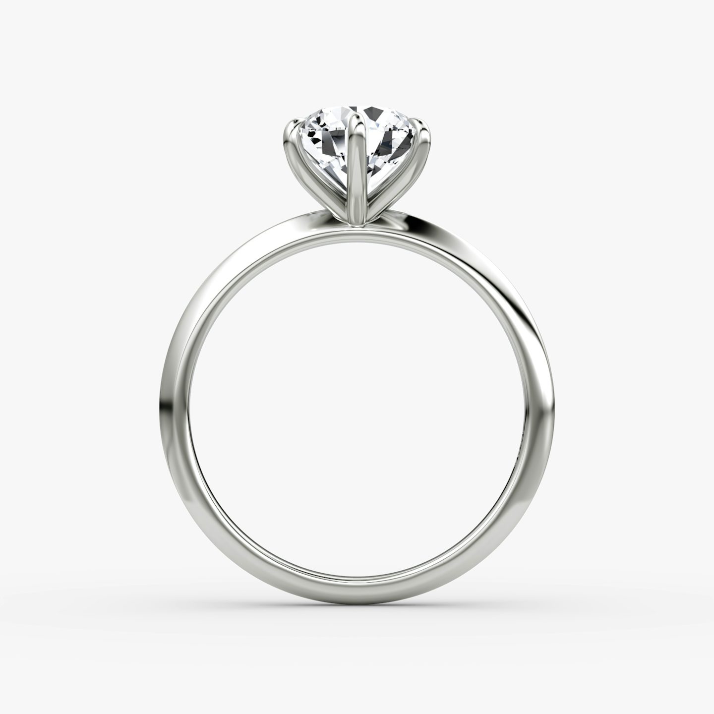 The Knife-Edge | Round Brilliant | 18k | White Gold | bandAccent: Plain | caratWeight: other | hiddenHalo: no | diamondOrientation: vertical