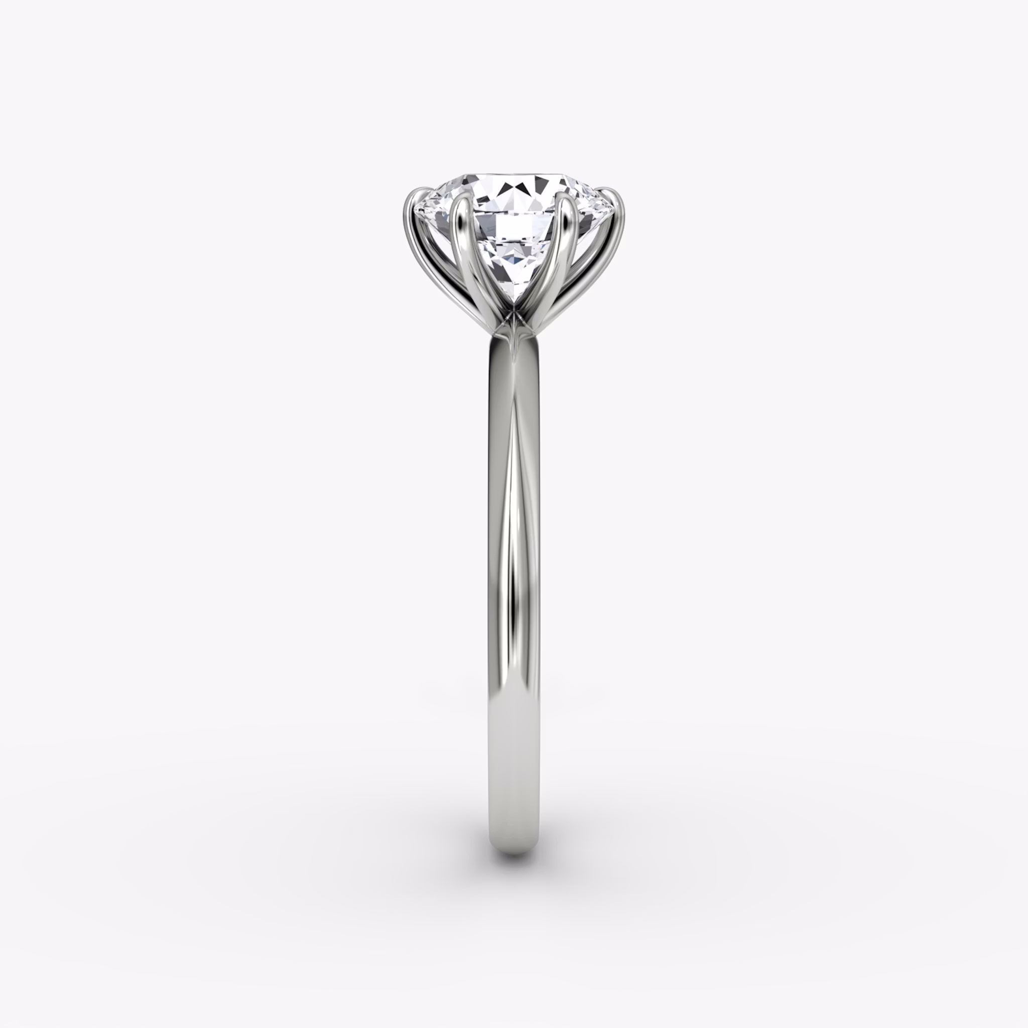 The Knife-Edge | Round Brilliant | Platinum | bandAccent: Plain | caratWeight: 1.0ct | hiddenHalo: no | diamondOrientation: vertical