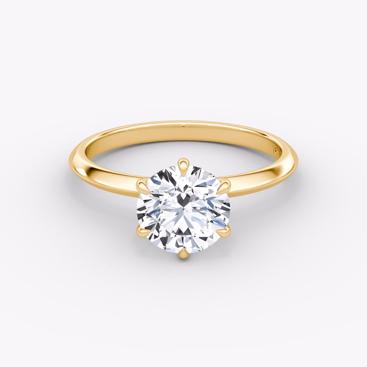 The Knife-Edge | Round Brilliant | 18k | Yellow Gold | bandAccent: Plain | caratWeight: other | hiddenHalo: no | diamondOrientation: vertical