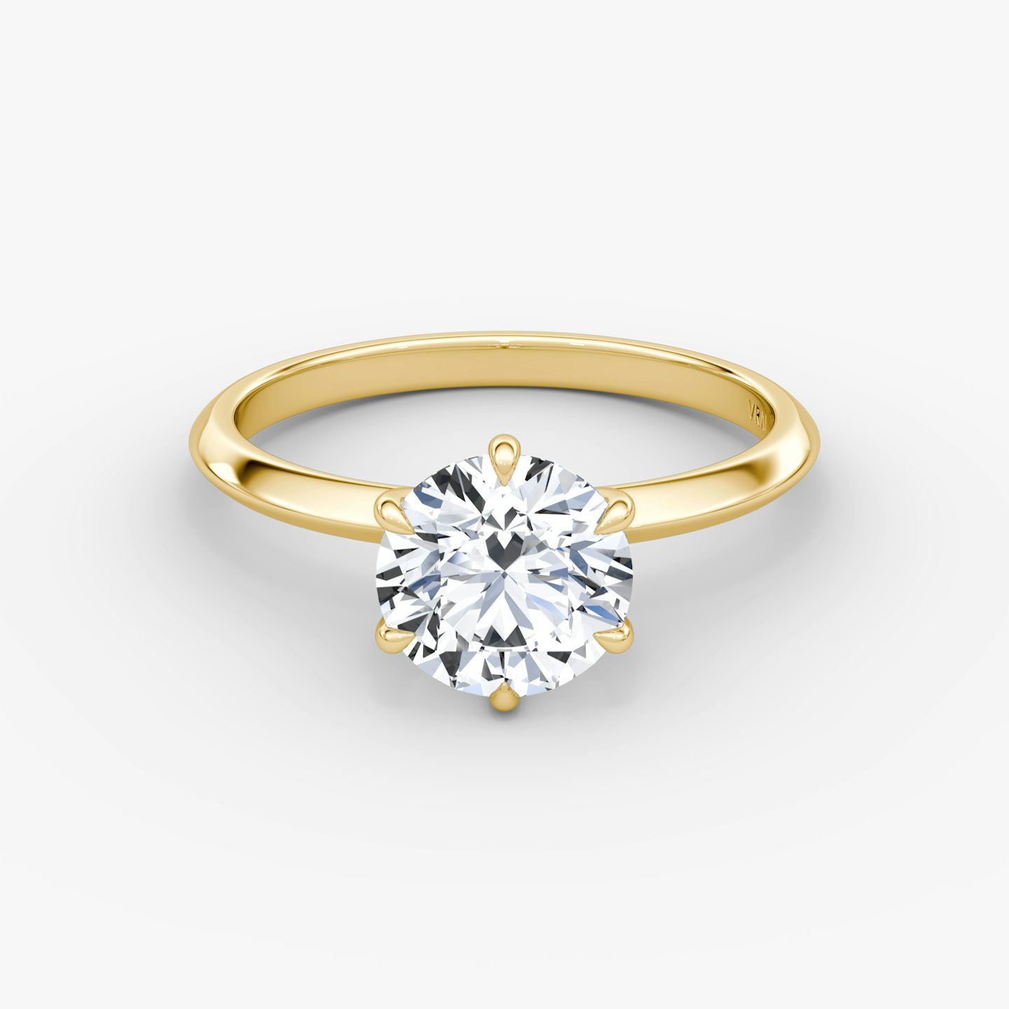 The Knife-Edge | Round Brilliant | 18k | Yellow Gold | bandAccent: Plain | caratWeight: 1.0ct | hiddenHalo: no | diamondOrientation: vertical