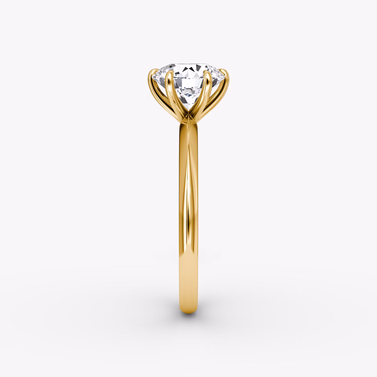 The Knife-Edge | Round Brilliant | 18k | Yellow Gold | bandAccent: Plain | caratWeight: other | hiddenHalo: no | diamondOrientation: vertical