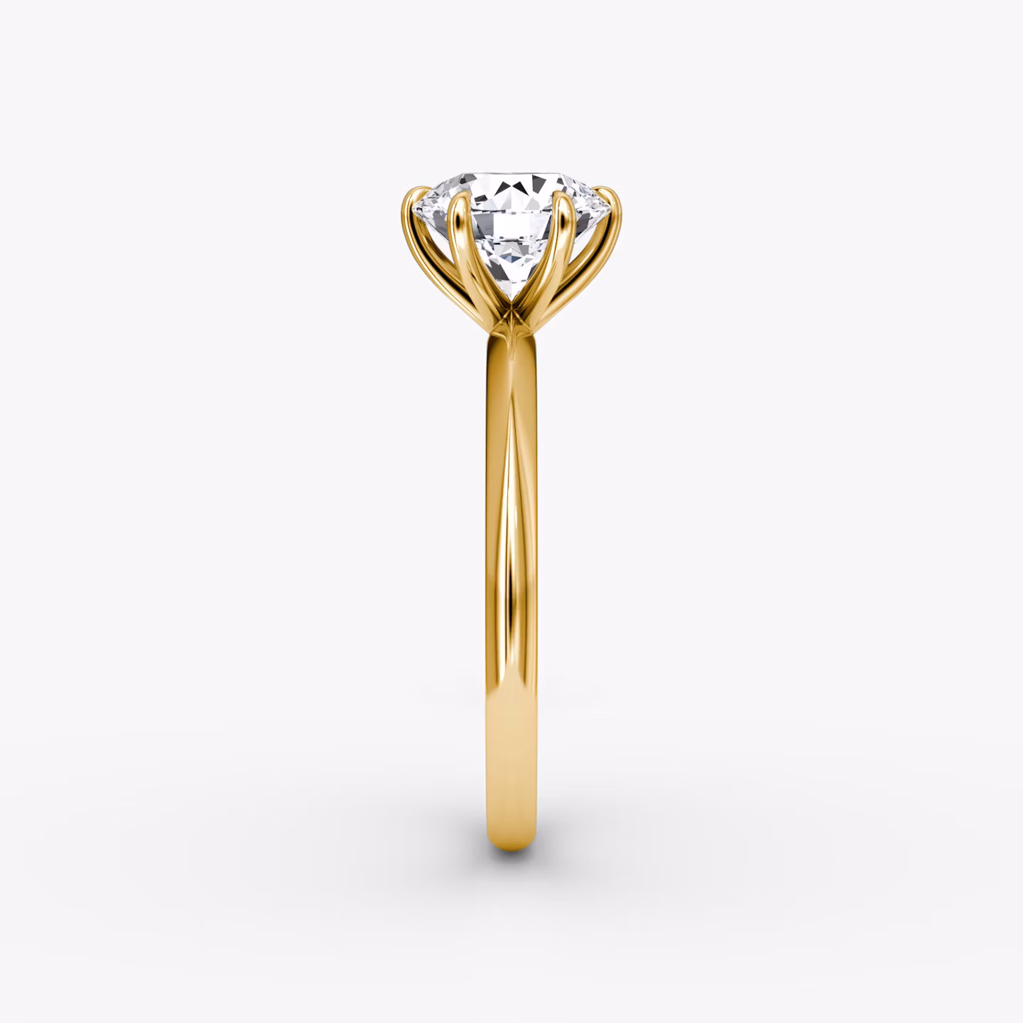 The Knife-Edge | Round Brilliant | 18k | Yellow Gold | bandAccent: Plain | caratWeight: 1.0ct | hiddenHalo: no | diamondOrientation: vertical