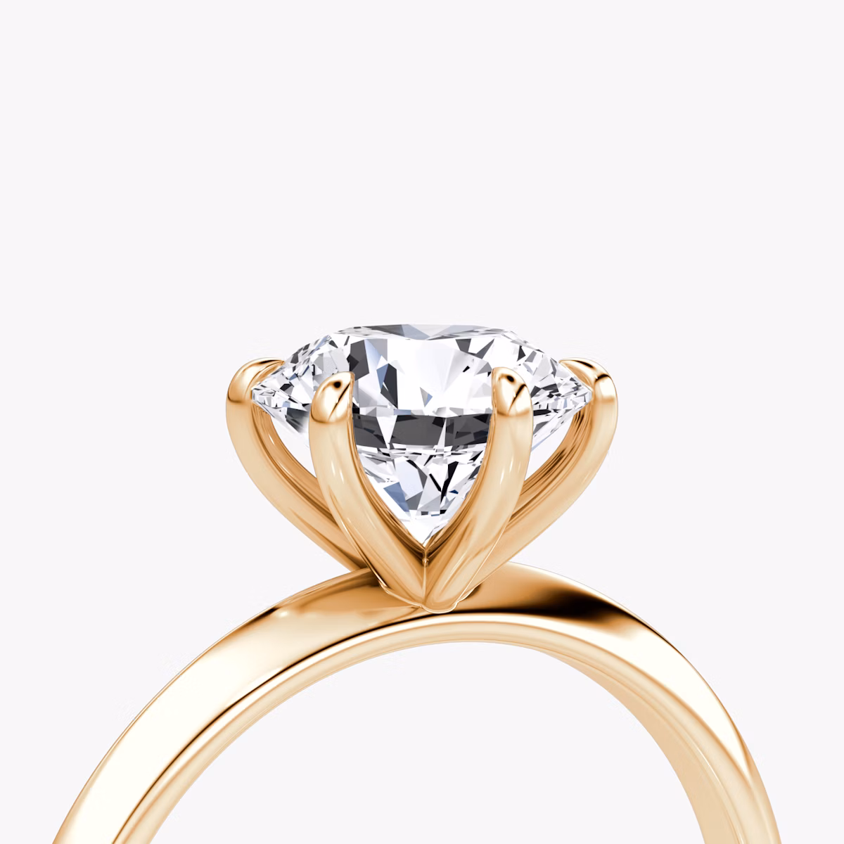 The Knife-Edge | Round Brilliant | 14k | Rose Gold | bandAccent: Plain | caratWeight: 1.0ct | hiddenHalo: no | diamondOrientation: vertical