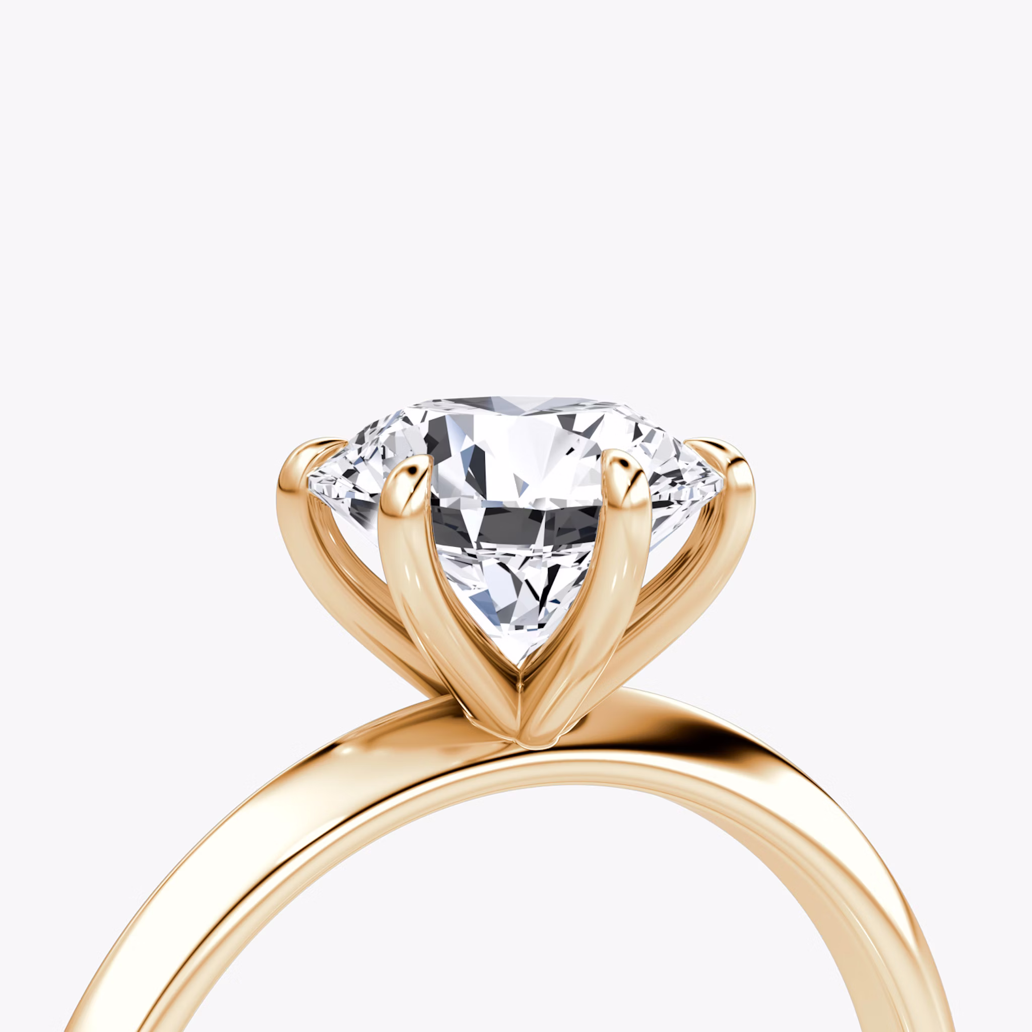 The Knife-Edge | Round Brilliant | 14k | Rose Gold | bandAccent: Plain | caratWeight: 2.0ct | hiddenHalo: no | diamondOrientation: vertical