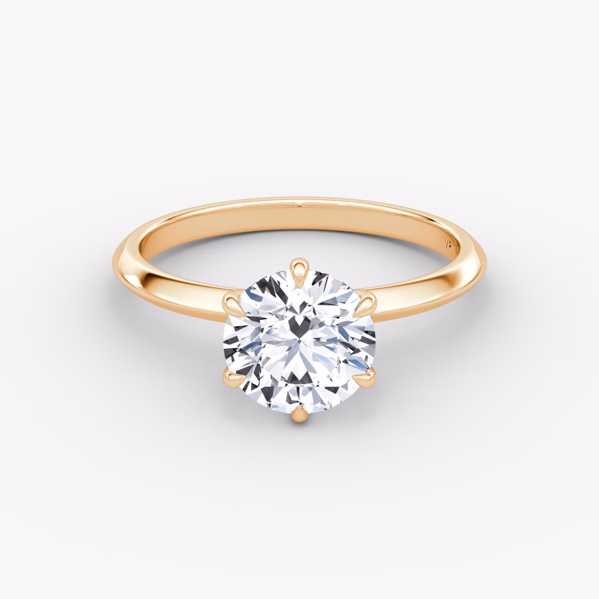 The Knife-Edge | Round Brilliant | 14k | Rose Gold | bandAccent: Plain | caratWeight: 1.0ct | hiddenHalo: no | diamondOrientation: vertical