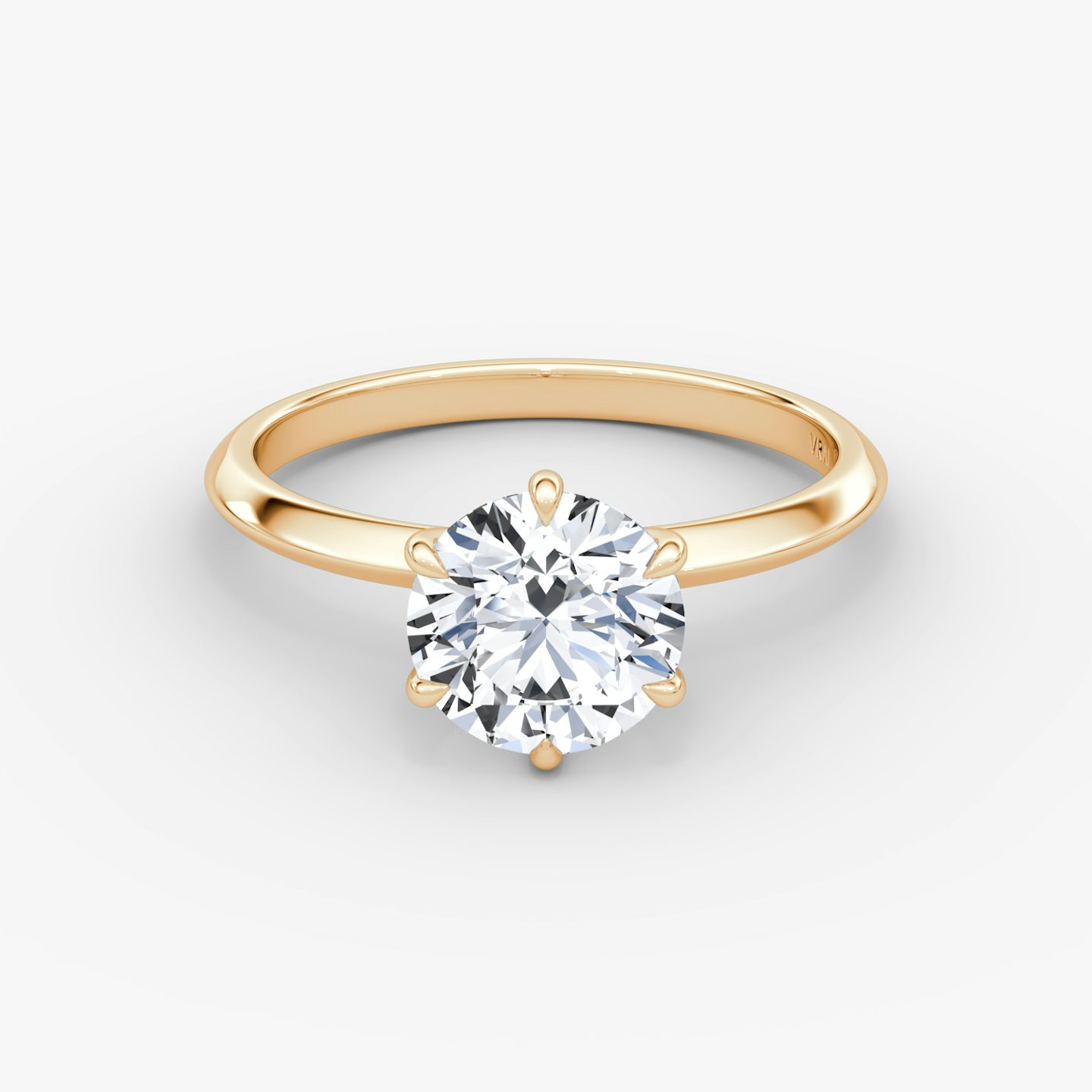 The Knife-Edge | Round Brilliant | 14k | Rose Gold | bandAccent: Plain | caratWeight: 1.0ct | hiddenHalo: no | diamondOrientation: vertical