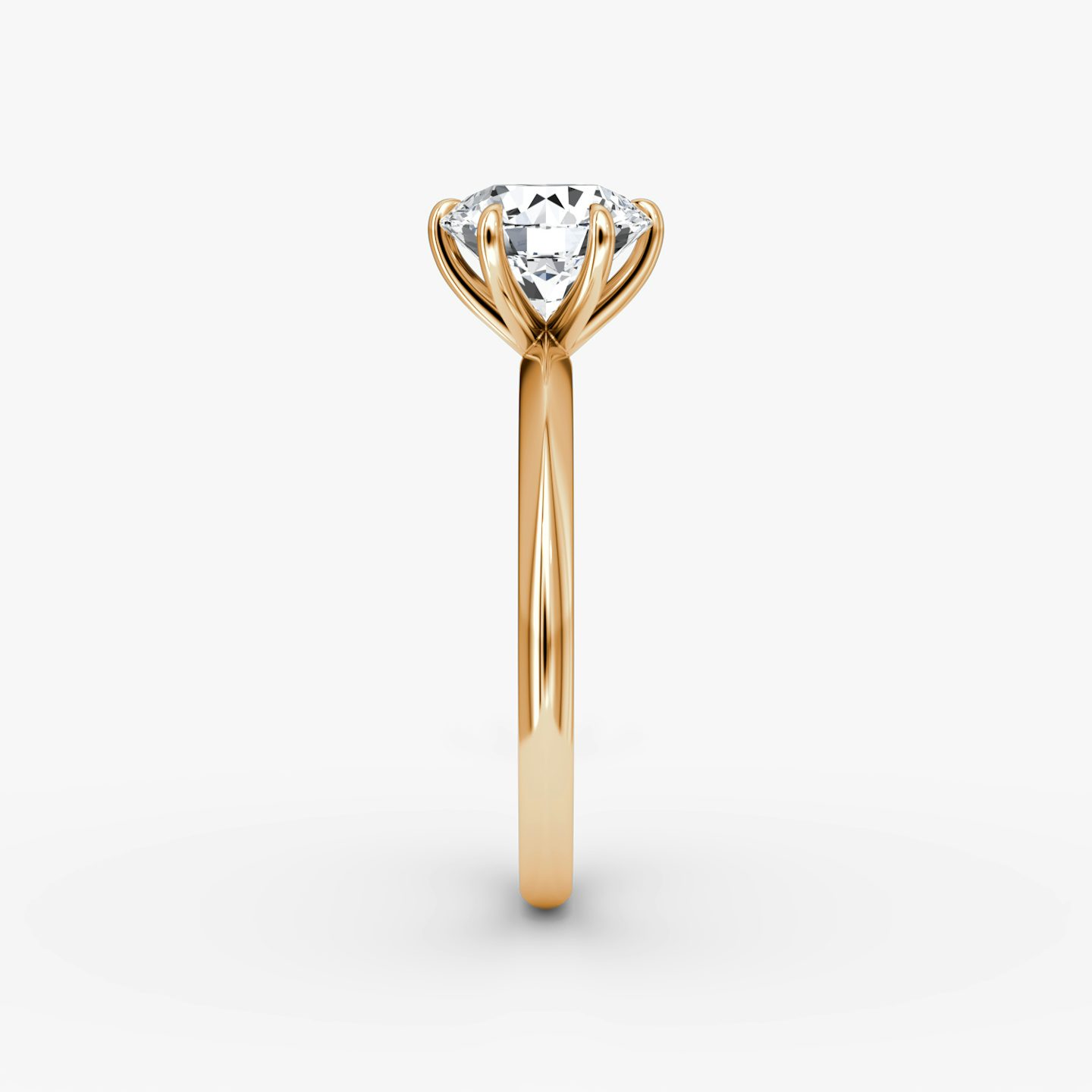 The Knife-Edge | Round Brilliant | 14k | Rose Gold | bandAccent: Plain | caratWeight: 1.0ct | hiddenHalo: no | diamondOrientation: vertical