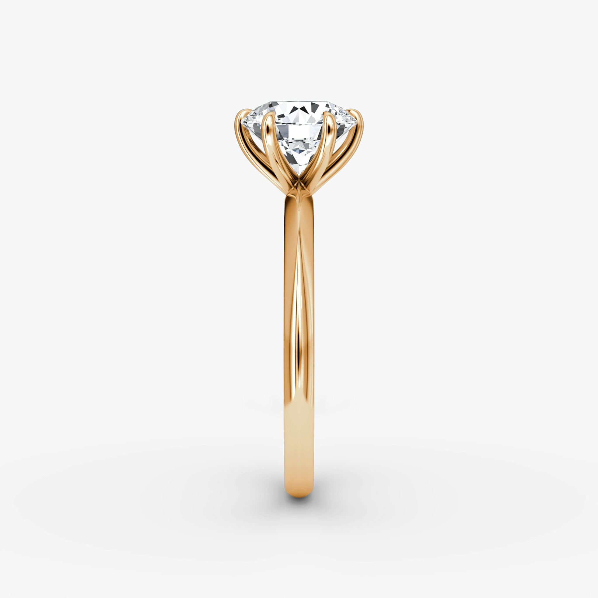 The Knife-Edge | Round Brilliant | 14k | Rose Gold | bandAccent: Plain | caratWeight: 2.0ct | hiddenHalo: no | diamondOrientation: vertical