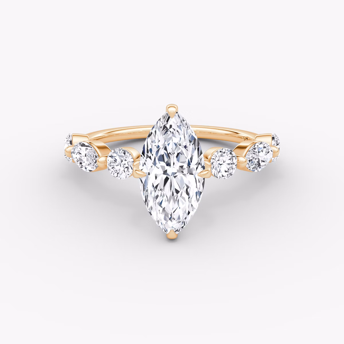 Bague de fiançailles Mixed Shape Single Shared Prong | Marquise | 14k | Or rose | bandAccent: Simple | diamondOrientation: vertical | caratWeight: other