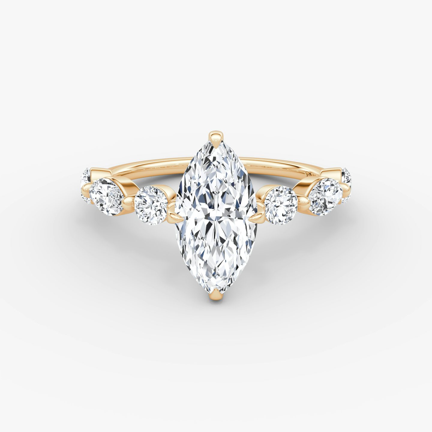 The Mixed Shape Single Shared Prong | Marquise | 14k | Rose Gold | bandAccent: Plain | diamondOrientation: vertical | caratWeight: other