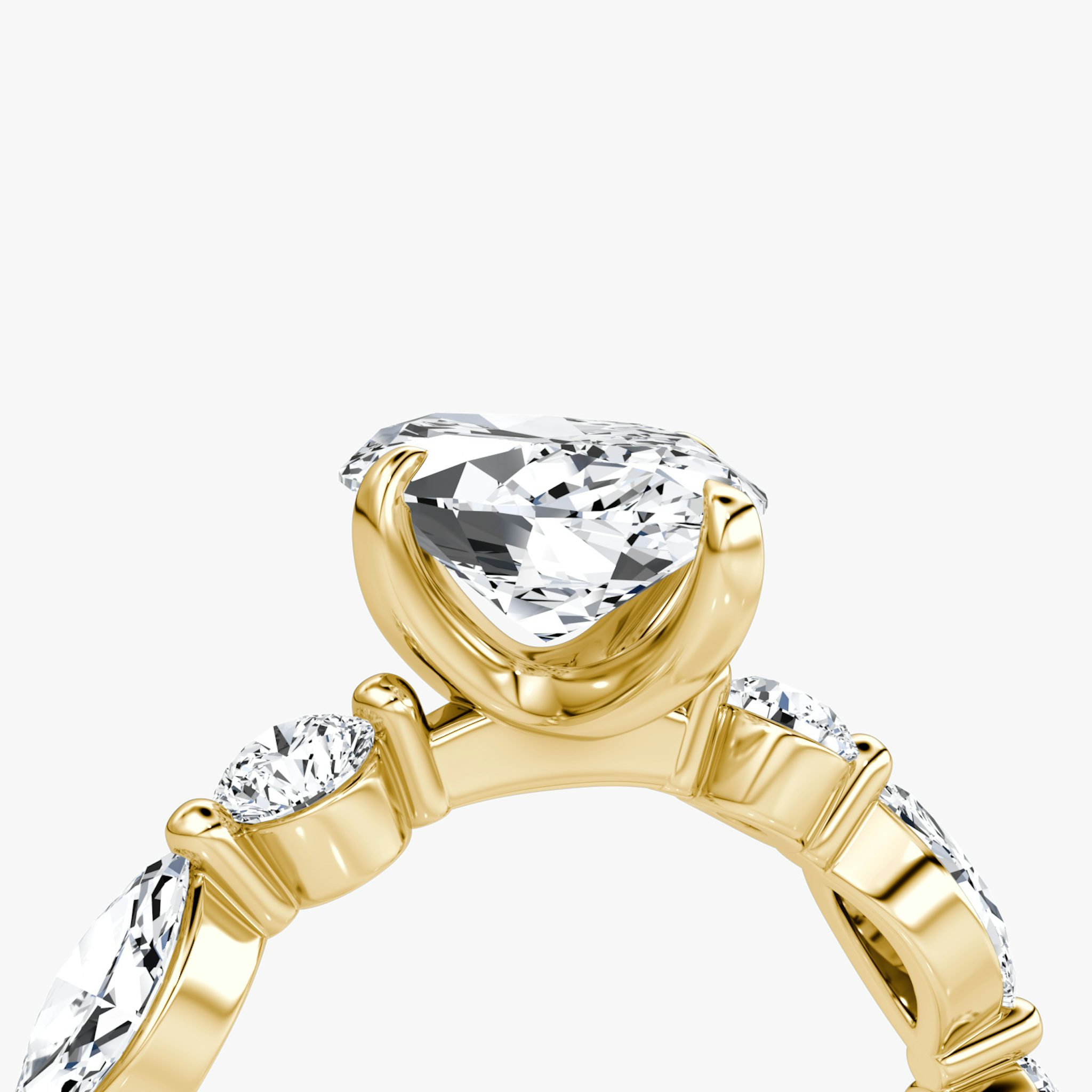 The Mixed Shape Single Shared Prong | Marquise | 18k | Yellow Gold | bandAccent: Plain | diamondOrientation: vertical | caratWeight: other
