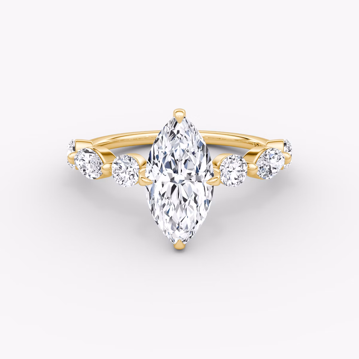 Anillo de compromiso Mixed Shape Single Shared Prong | Marquise | 18k | Oro amarillo | bandAccent: Simple | diamondOrientation: vertical | caratWeight: other