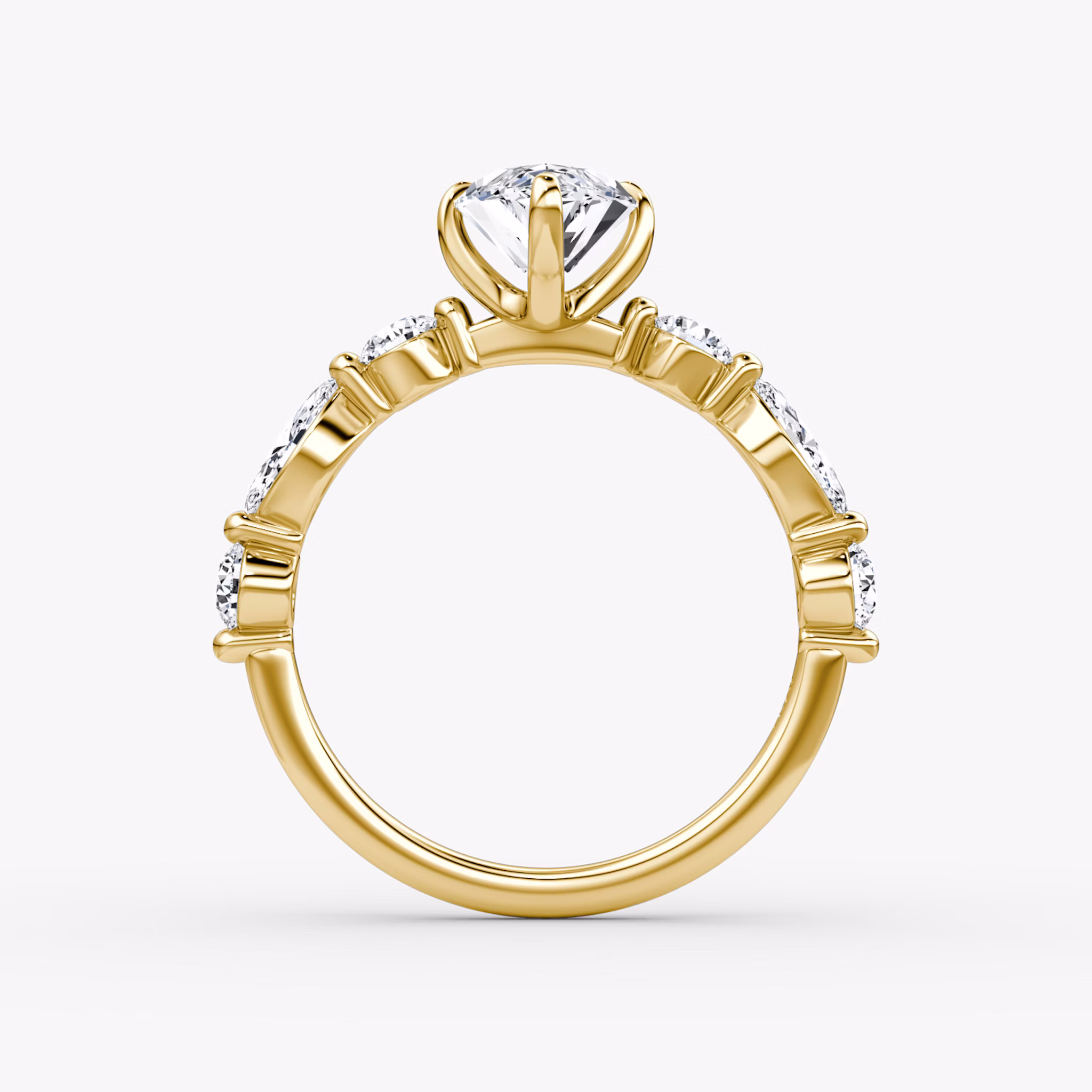 The Mixed Shape Single Shared Prong | Marquise | 18k | Yellow Gold | bandAccent: Plain | diamondOrientation: vertical | caratWeight: other