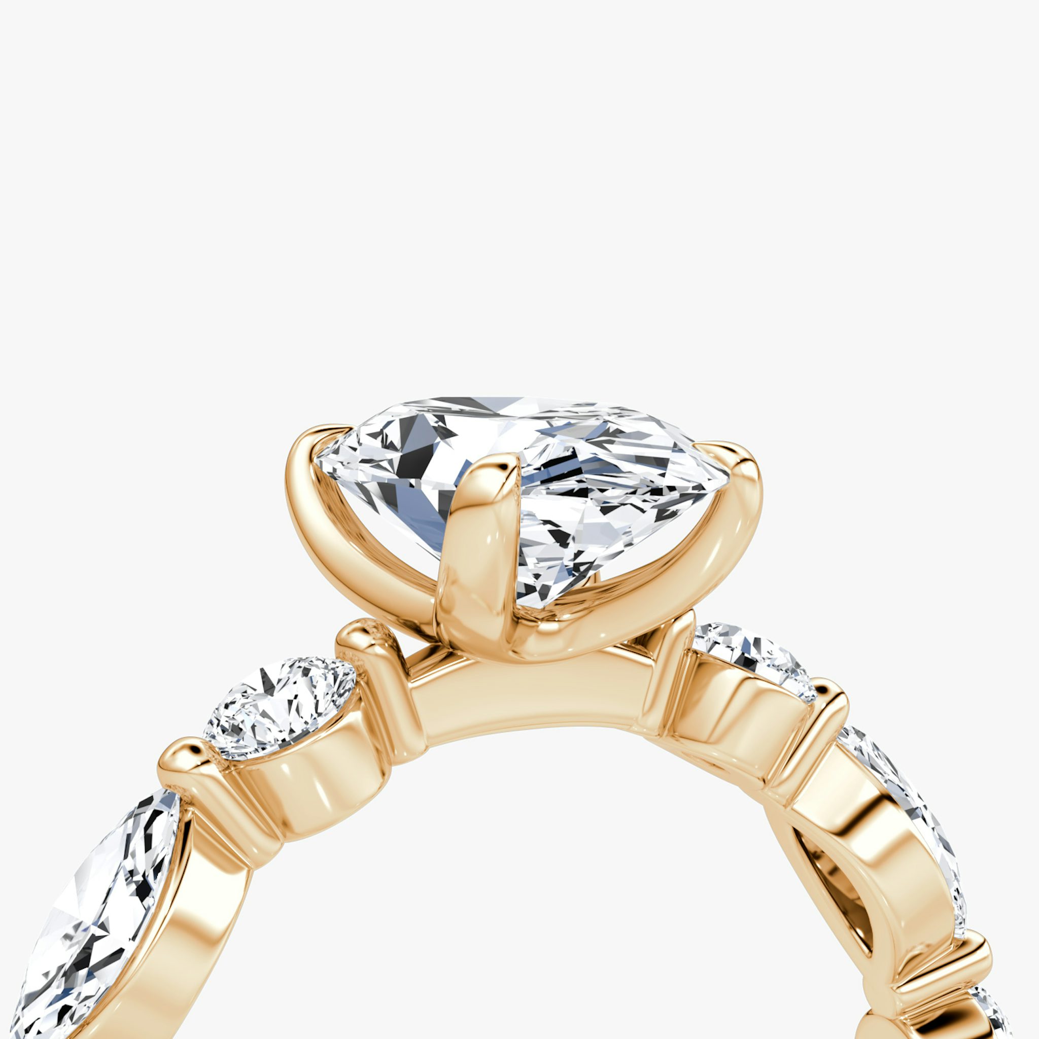 The Mixed Shape Single Shared Prong | Oval | 14k | Rose Gold | bandAccent: Plain | diamondOrientation: vertical | caratWeight: other