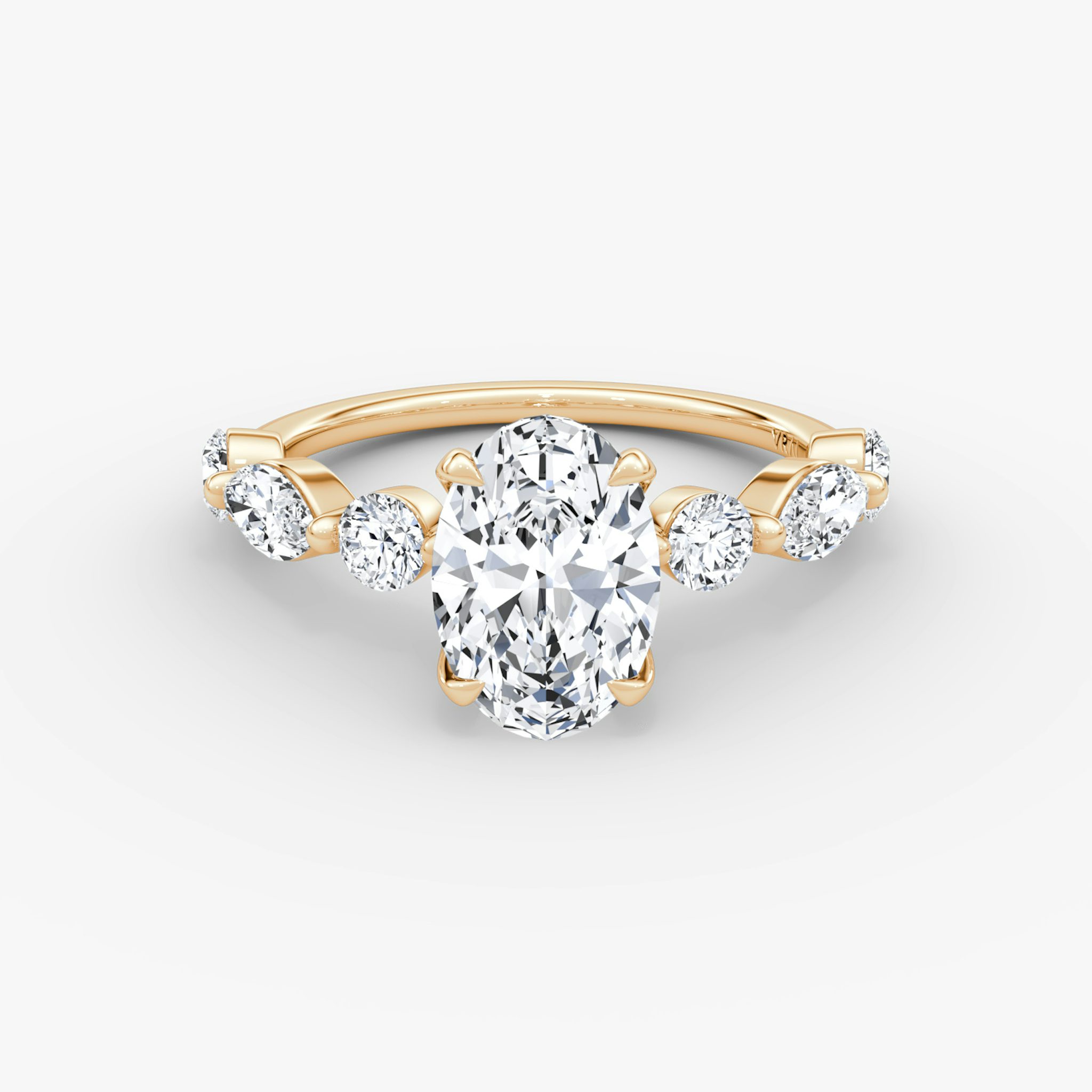 The Mixed Shape Single Shared Prong | Oval | 14k | Rose Gold | bandAccent: Plain | diamondOrientation: vertical | caratWeight: other