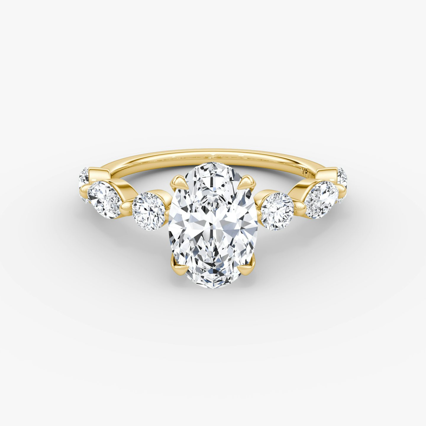 The Mixed Shape Single Shared Prong | Oval | 18k | Yellow Gold | bandAccent: Plain | diamondOrientation: vertical | caratWeight: other