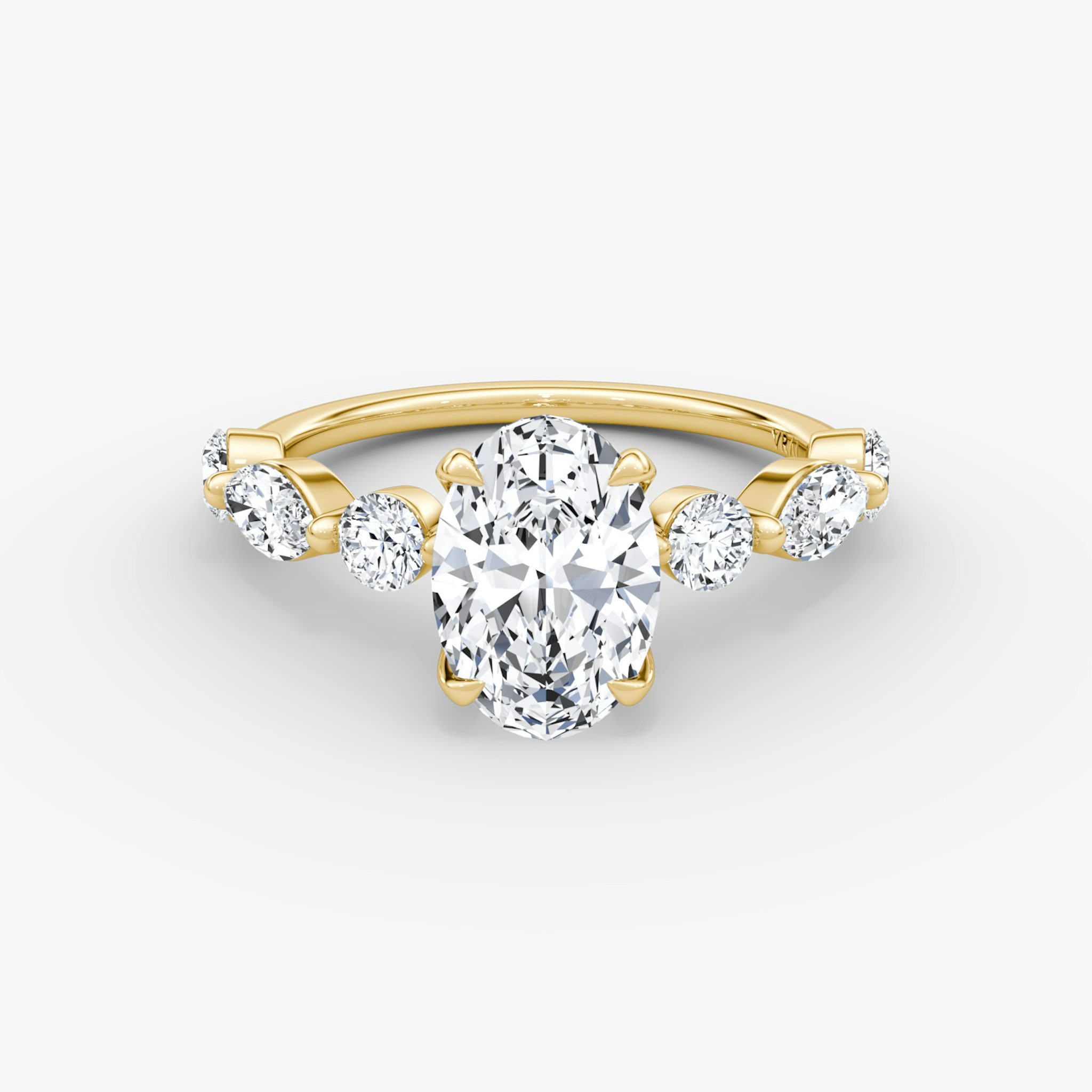The Mixed Shape Single Shared Prong | Oval | 18k | Yellow Gold | bandAccent: Plain | diamondOrientation: vertical | caratWeight: other