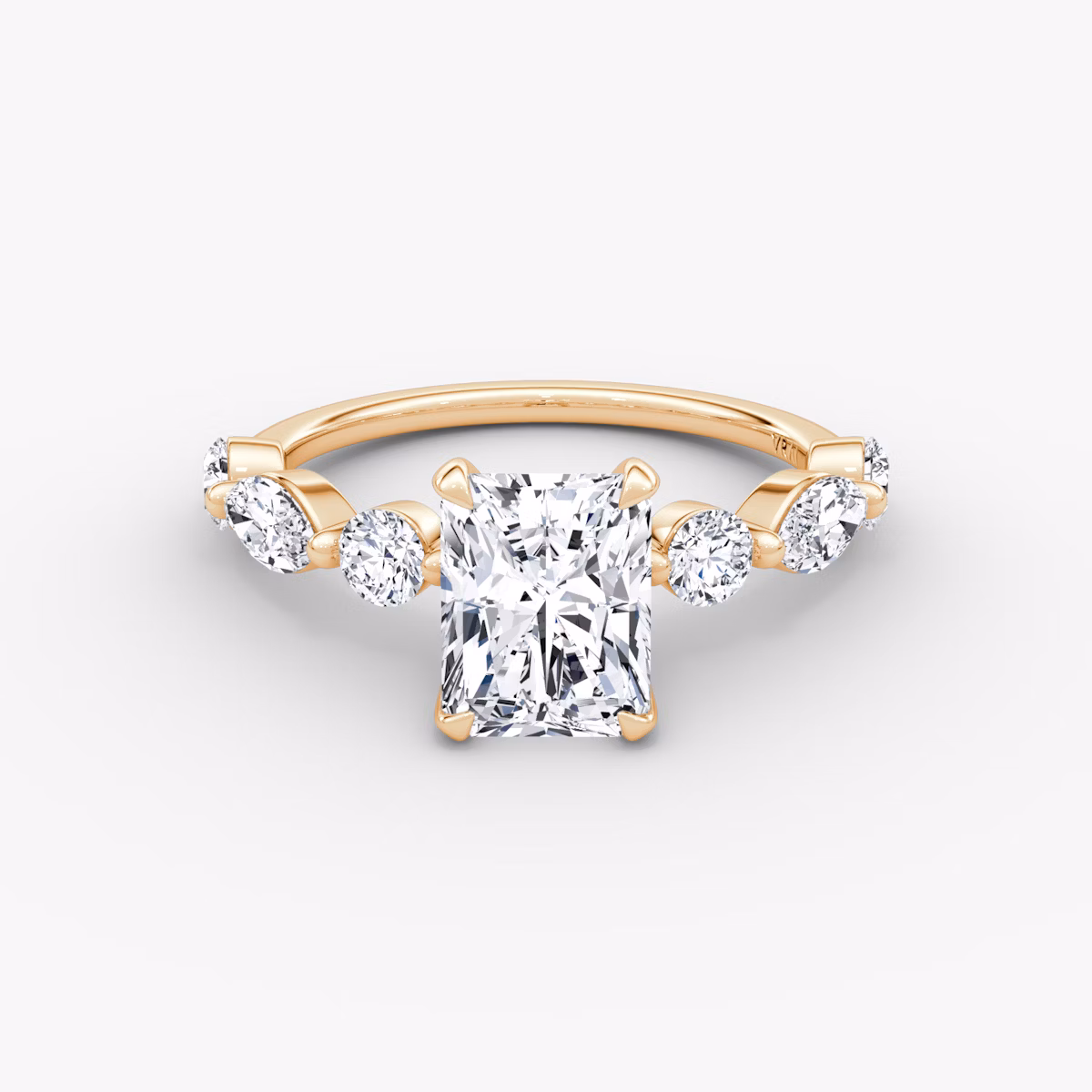 Mixed Shape Single Shared Prong | Radiant | 14k | Roségold | bandAccent: Ohne Pavé-Besatz | diamondOrientation: vertical | caratWeight: other