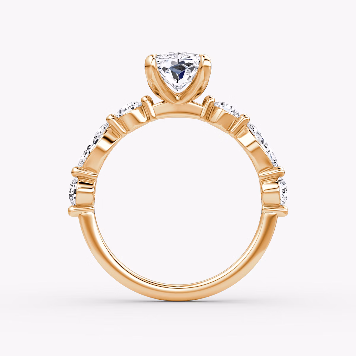 Mixed Shape Single Shared Prong | Radiant | 14k | Roségold | bandAccent: Ohne Pavé-Besatz | diamondOrientation: vertical | caratWeight: other