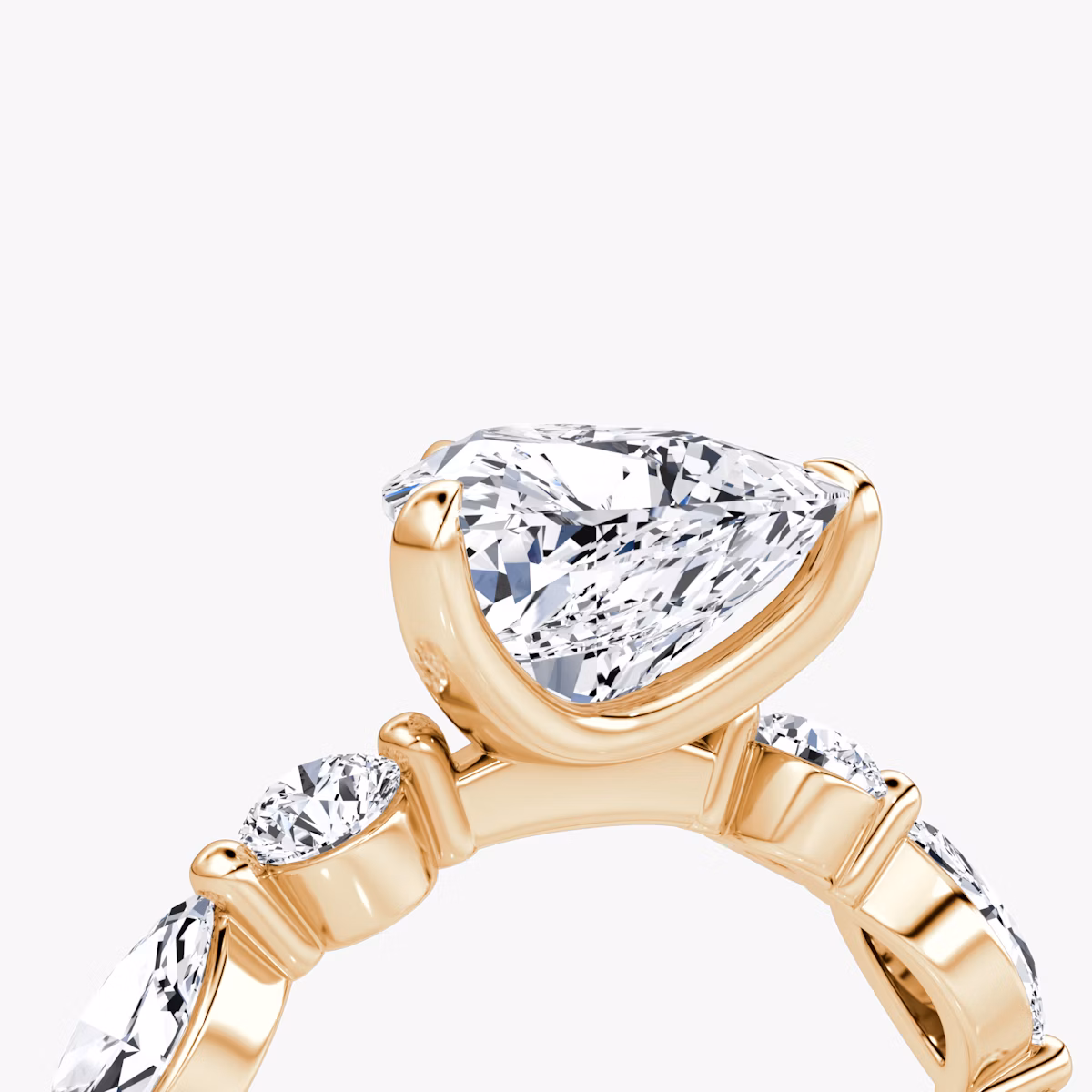Bague de fiançailles Mixed Shape Single Shared Prong | Trillion | 14k | Or rose | bandAccent: Simple | diamondOrientation: vertical | caratWeight: other