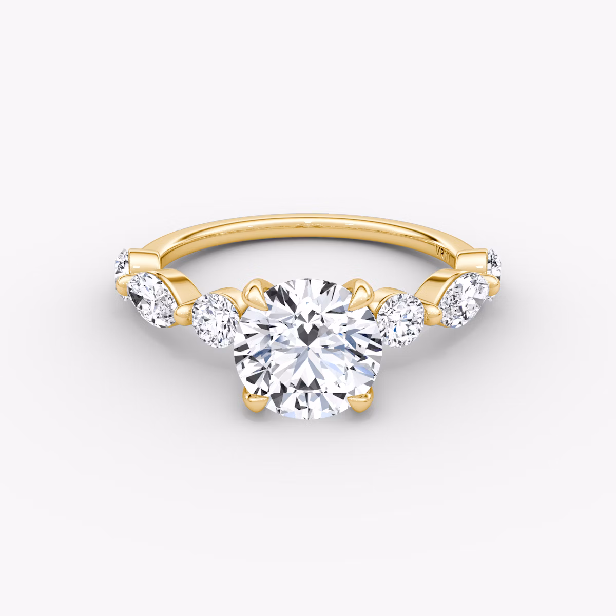 Anillo de compromiso Mixed Shape Single Shared Prong | Brillante | 18k | Oro amarillo | bandAccent: Simple | caratWeight: other | diamondOrientation: vertical